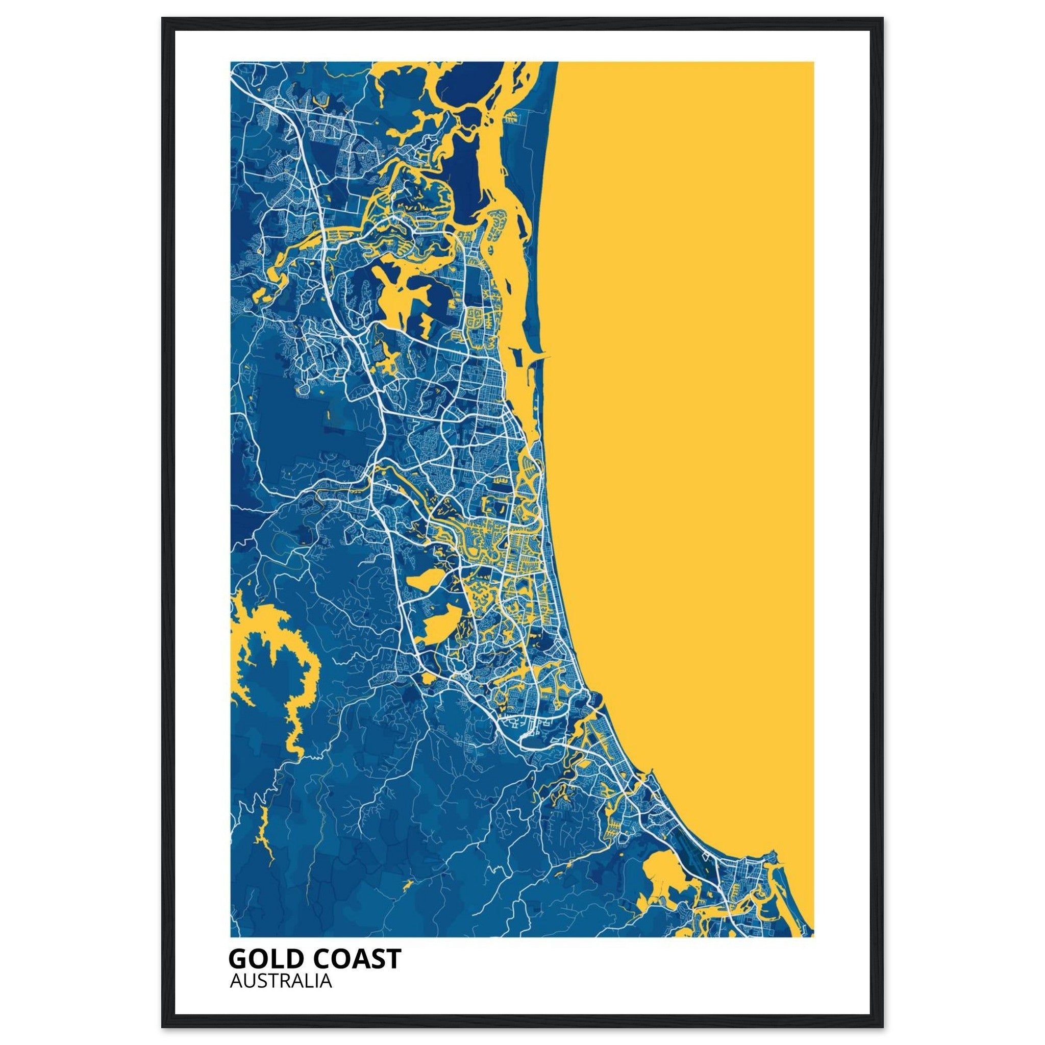 Gold Coast Australia City Map Poster | Custom Map Art Print - Ink And Atlas