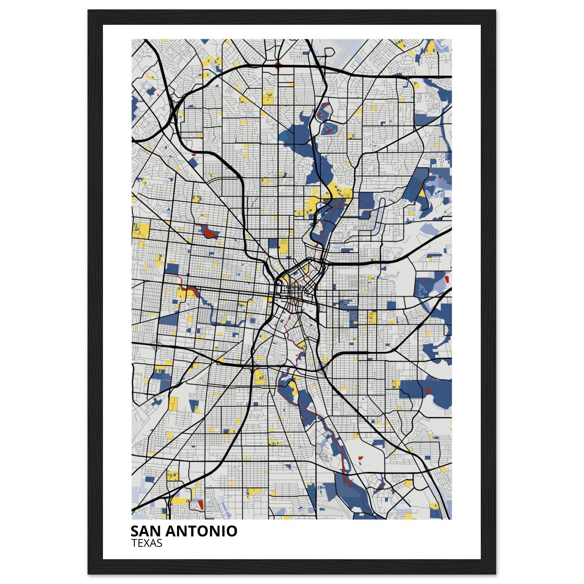 San Antonio Texas City Map Poster | Custom Map Art Print - Ink And Atlas