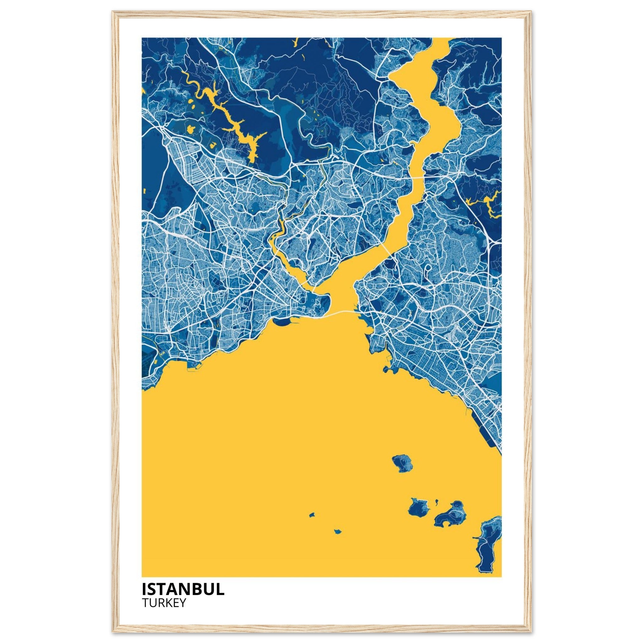 istanbul turkey map poster print