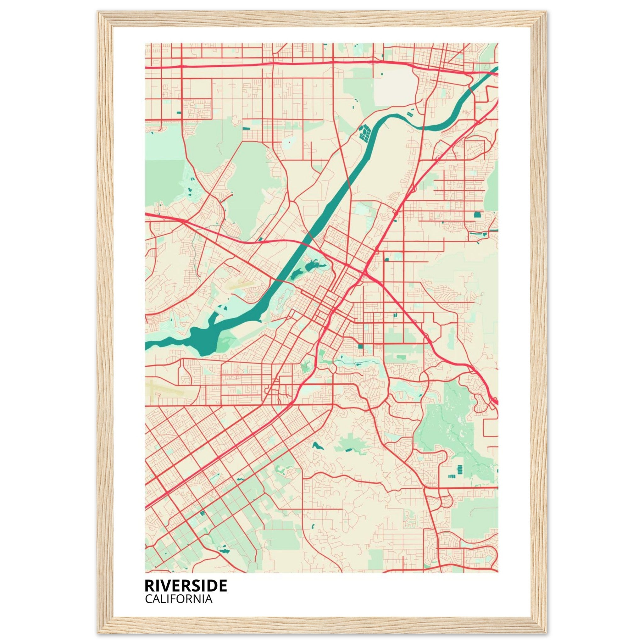 riverside map poster print