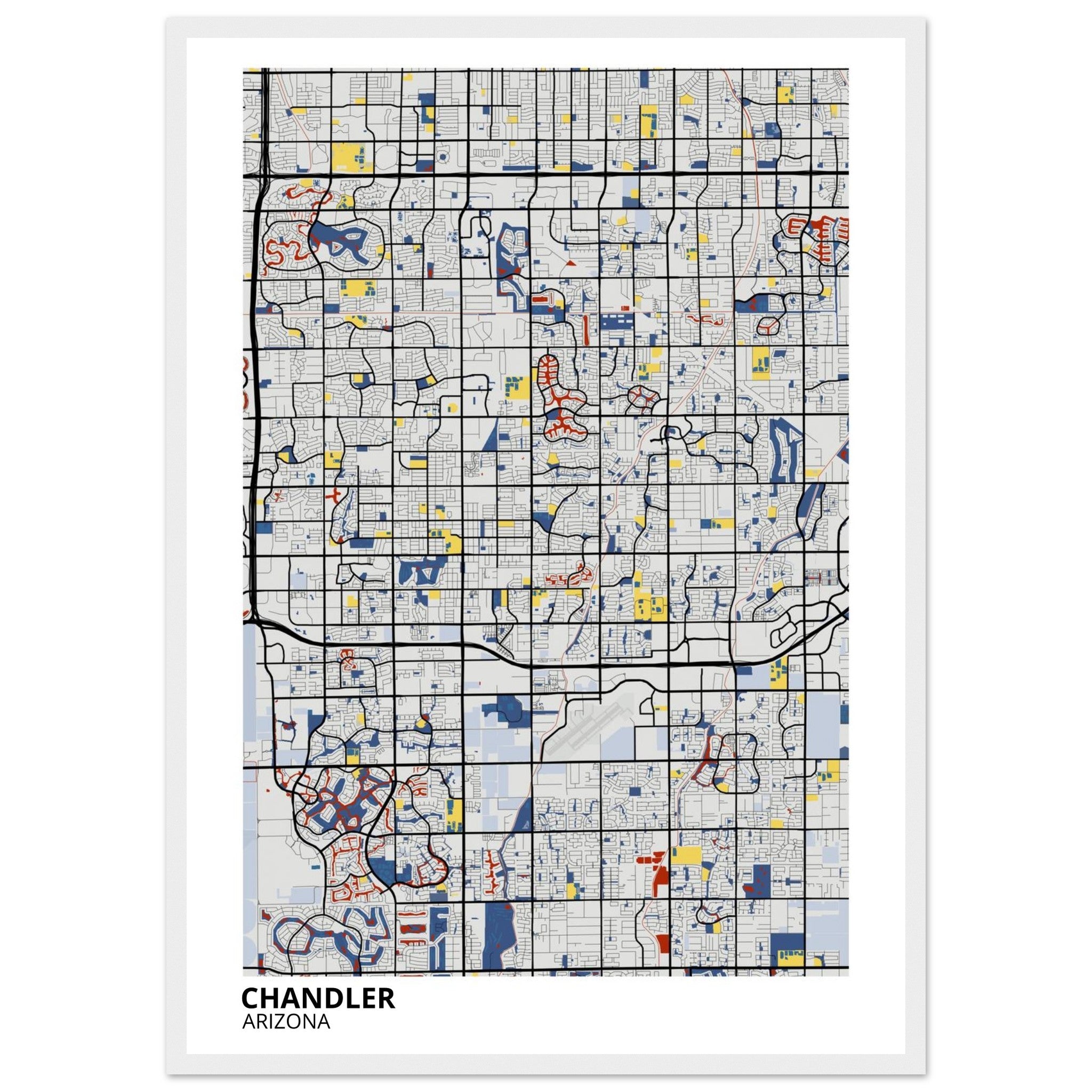 Chandler Arizona City Map Poster | Custom Map Art Print - Ink And Atlas