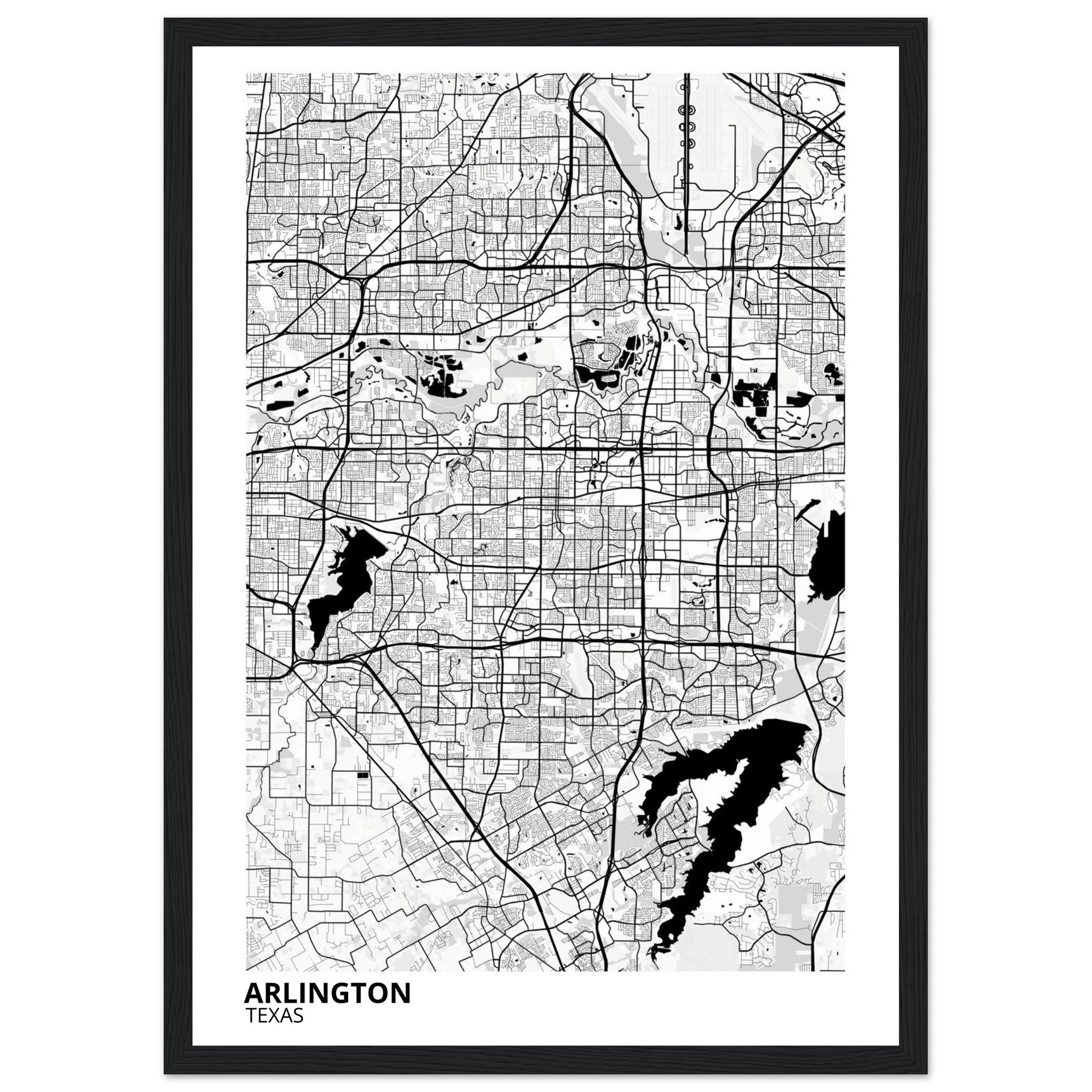 Arlington Texas City Map Poster | Custom Map Art Print - Ink And Atlas