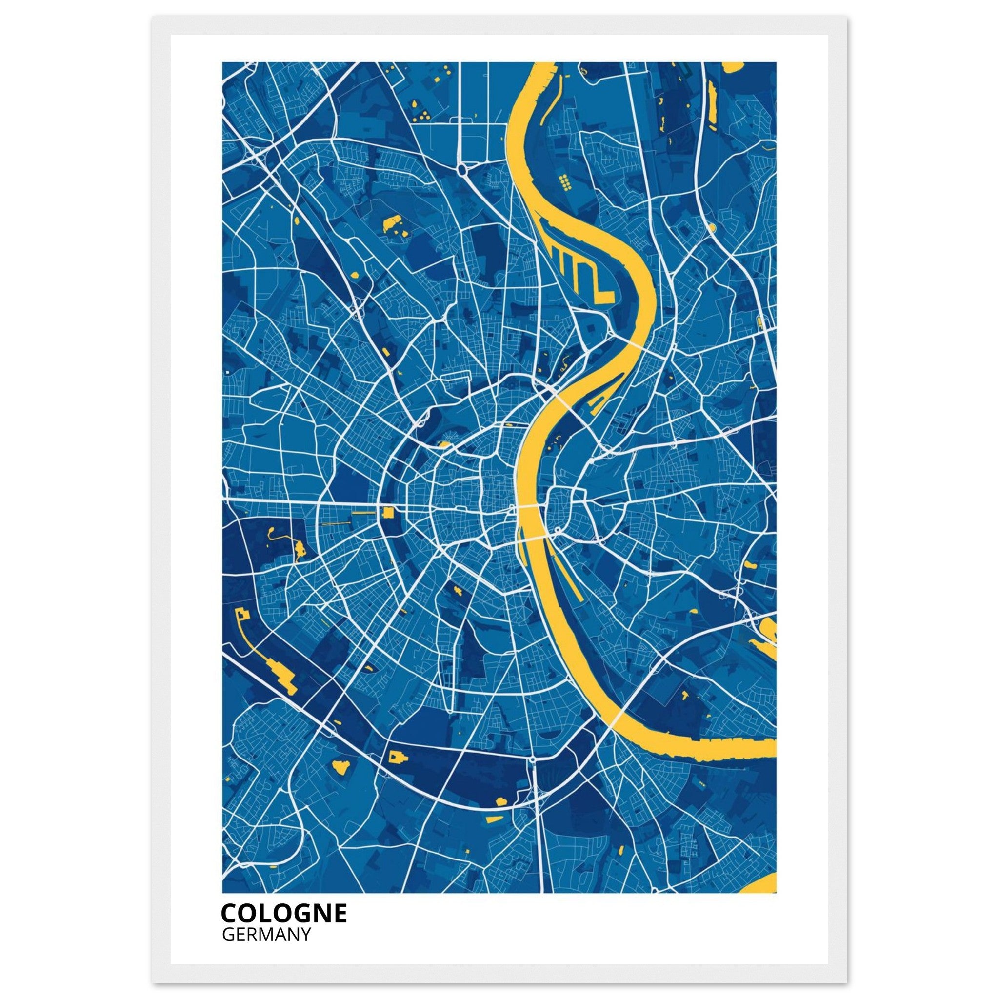 Cologne Germany City Map Poster | Custom Map Art Print - Ink And Atlas