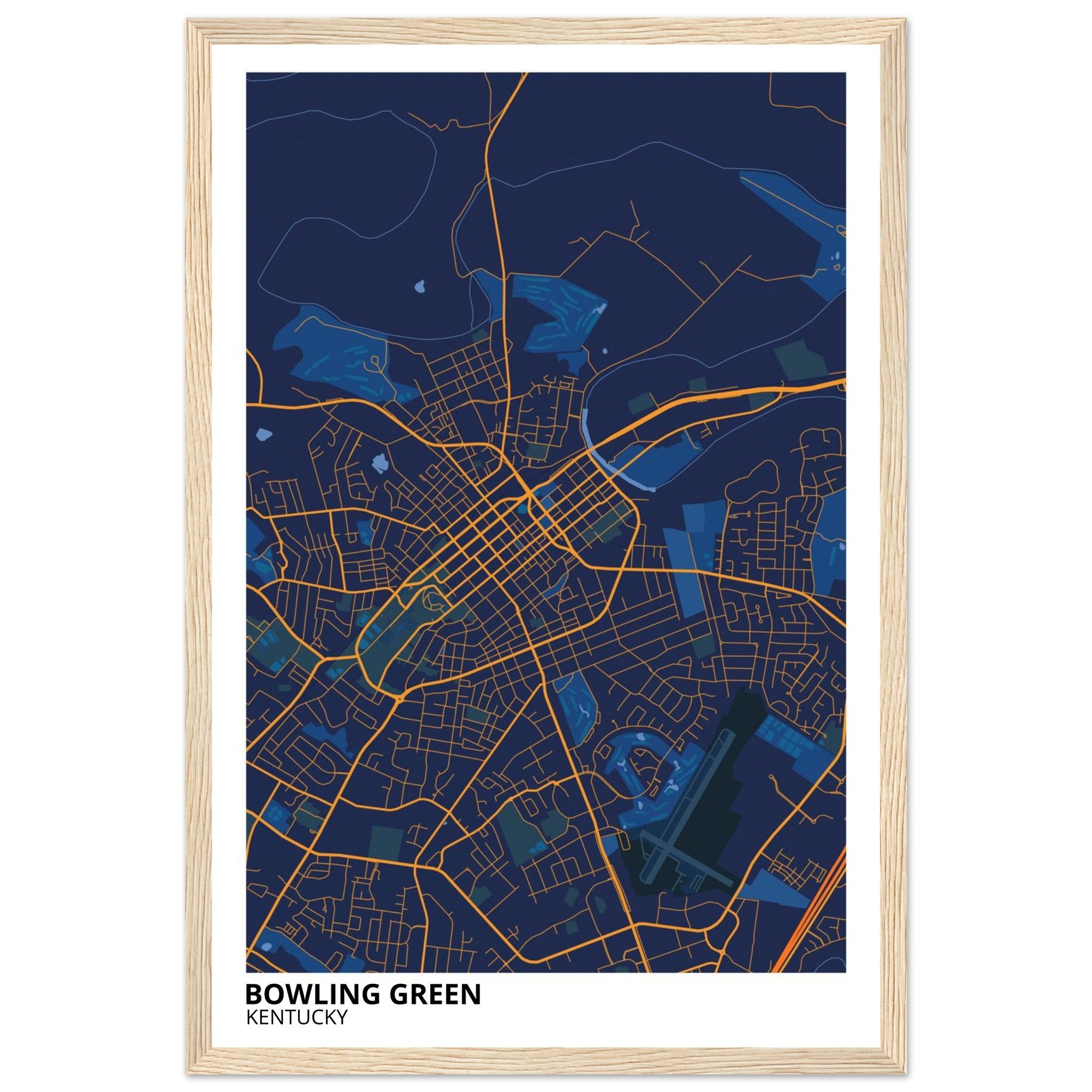 Bowling Green Kentucky City Map Poster | Custom Map Art Print - Ink And Atlas