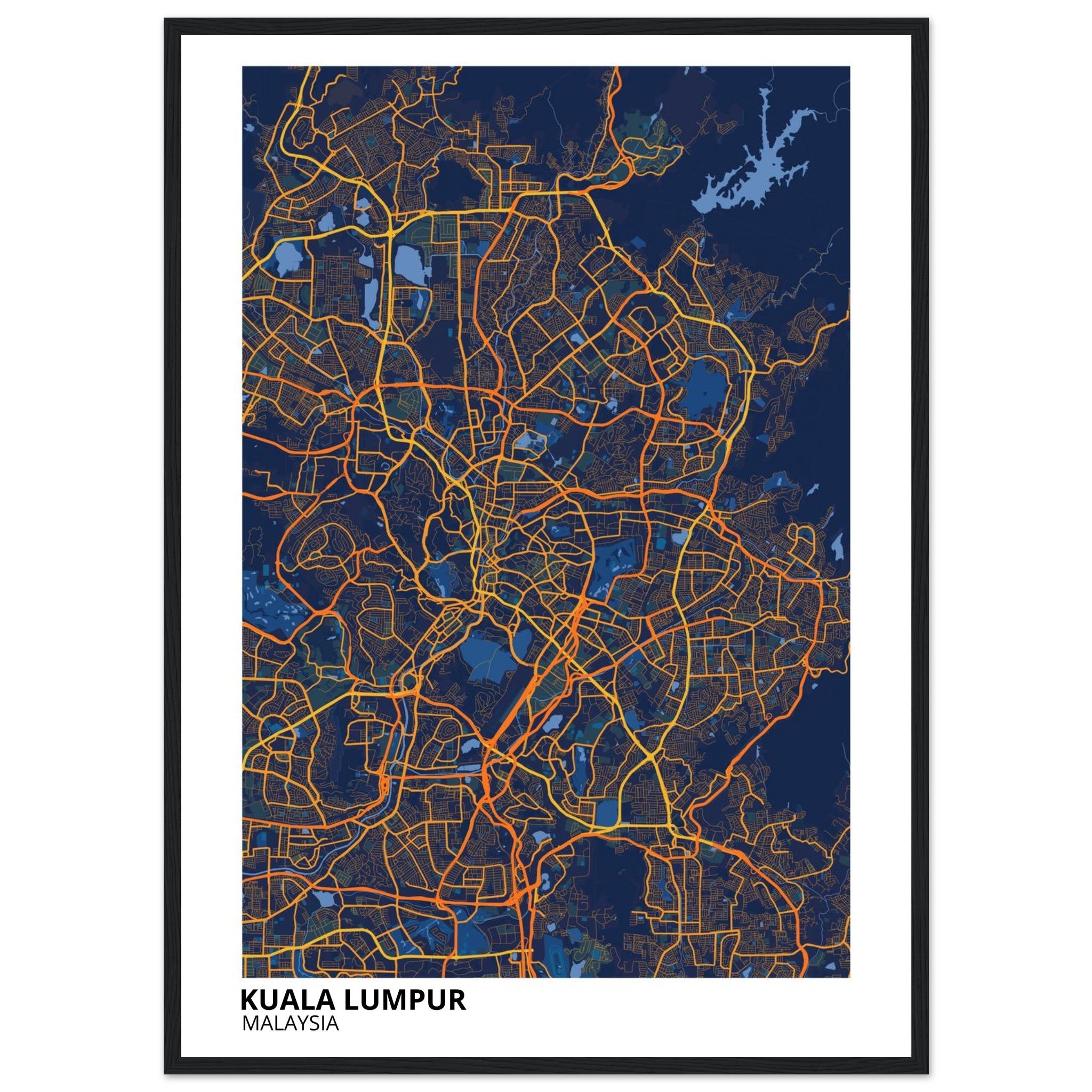Kuala Lumpur Malaysia City Map Poster | Custom Map Art Print - Ink And Atlas