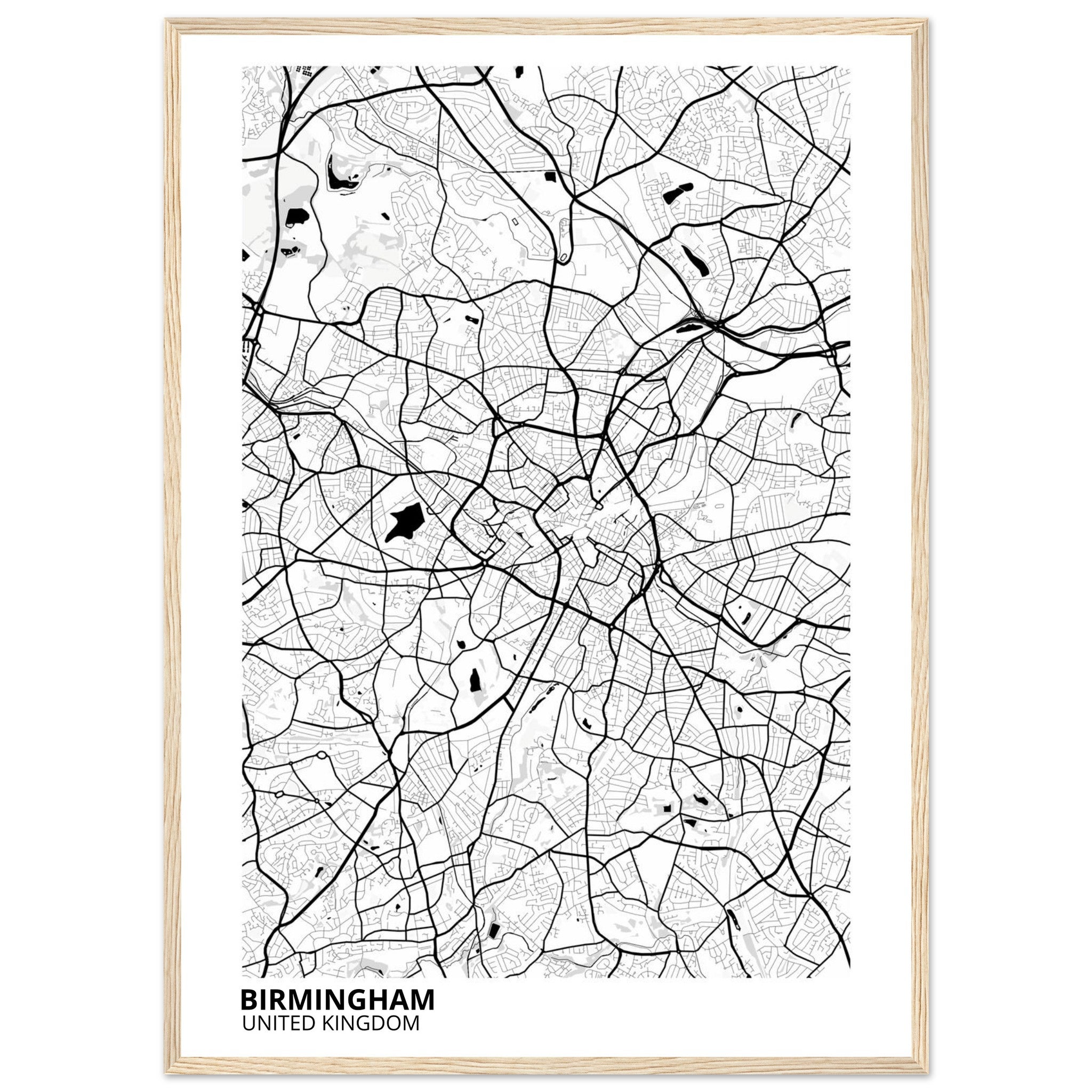 Birmingham United Kingdom City Map Poster | Custom Map Art Print - Ink And Atlas