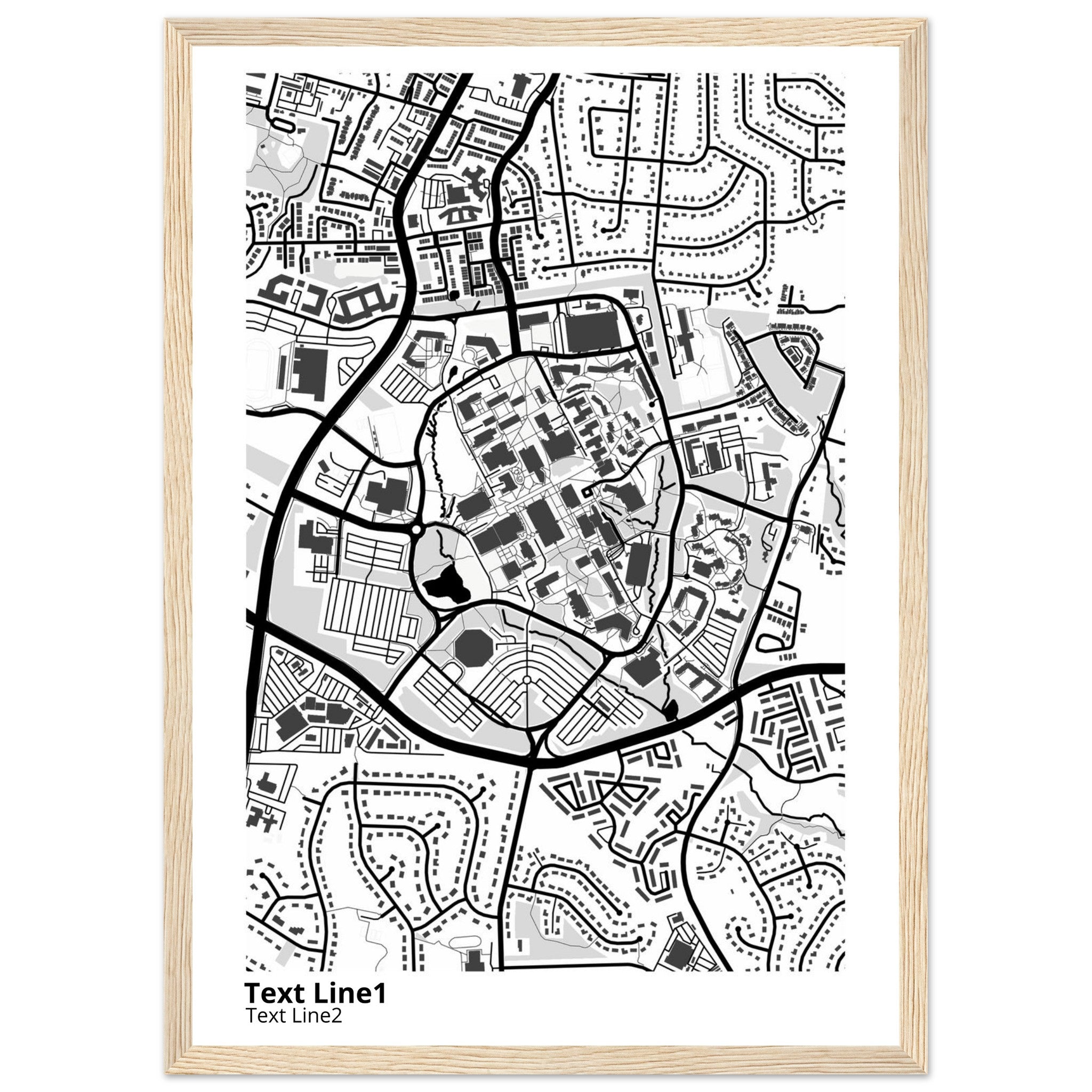 george mason university virginia modern campus map print