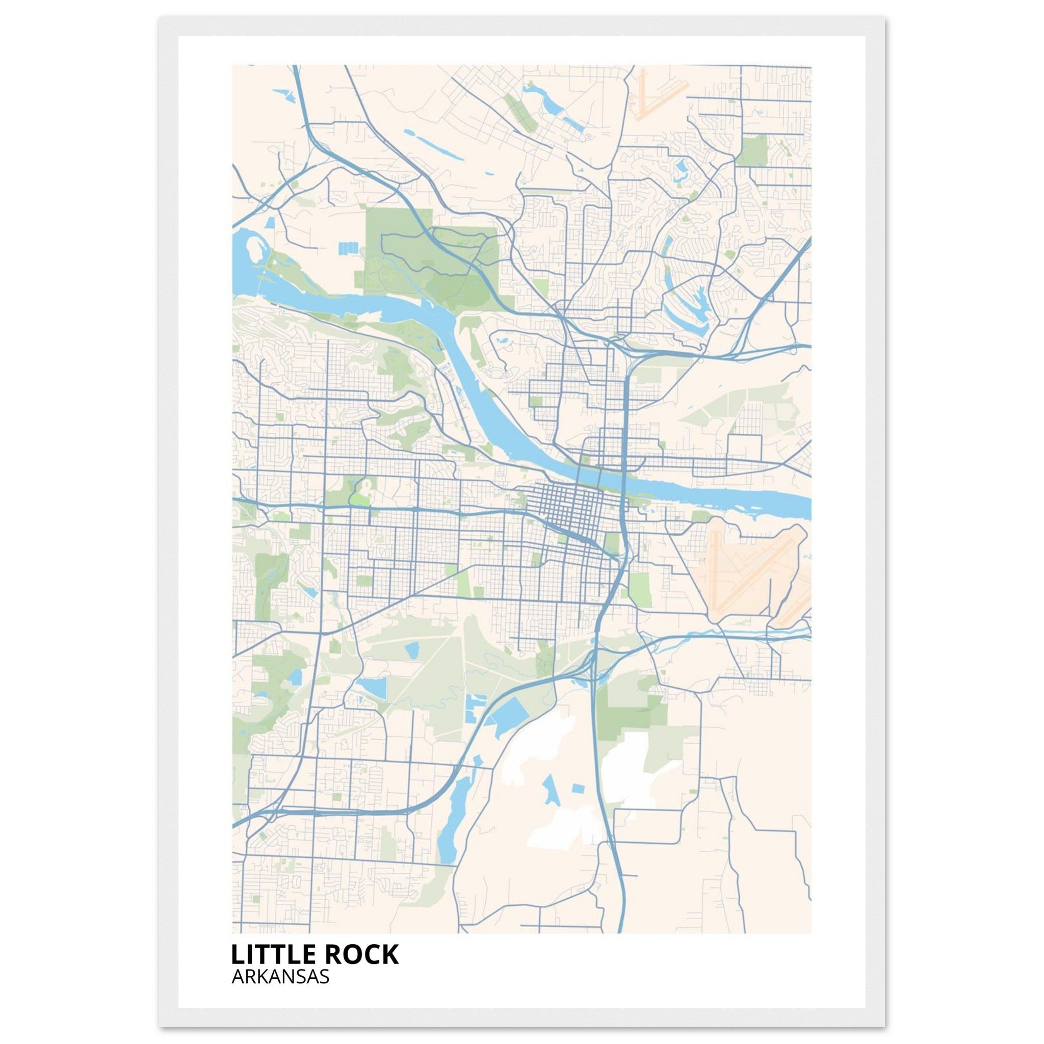 little rock map poster print