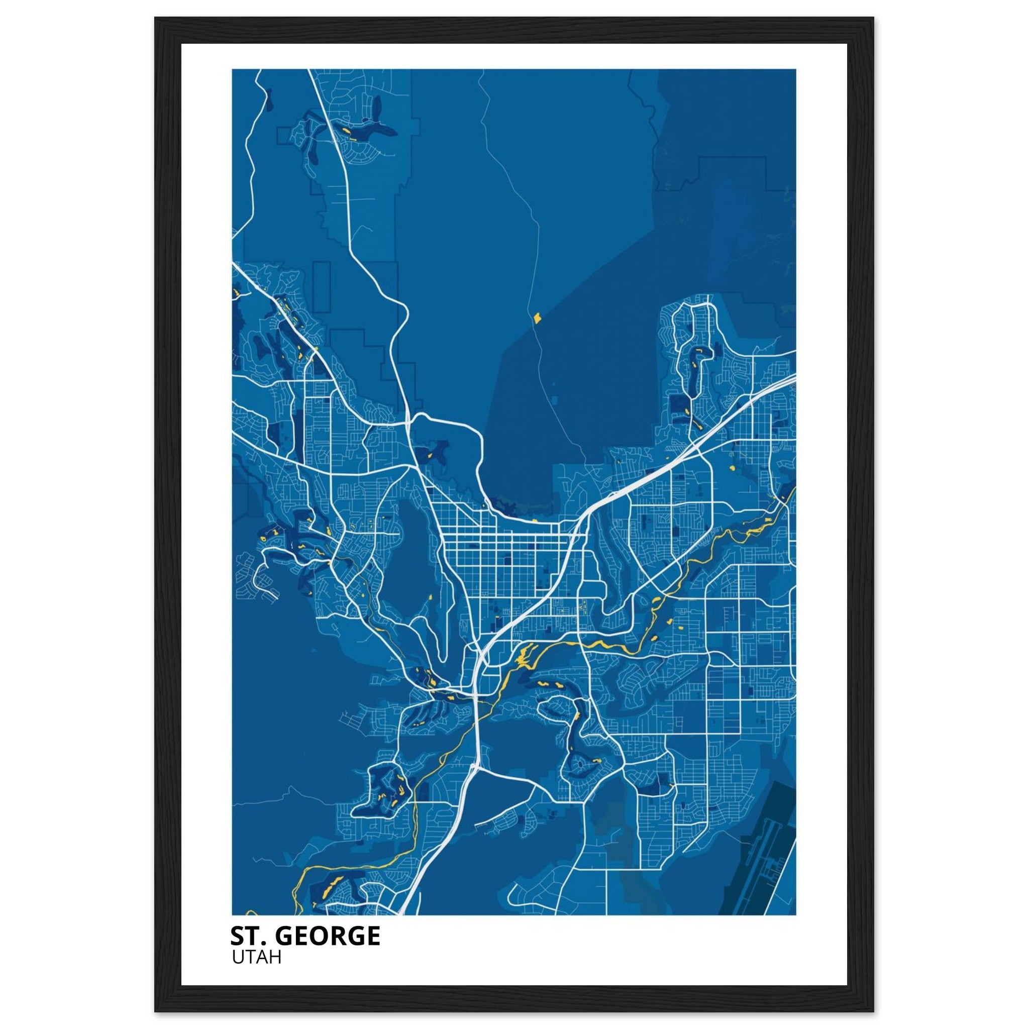 St. George Utah City Map Poster | Custom Map Art Print - Ink And Atlas