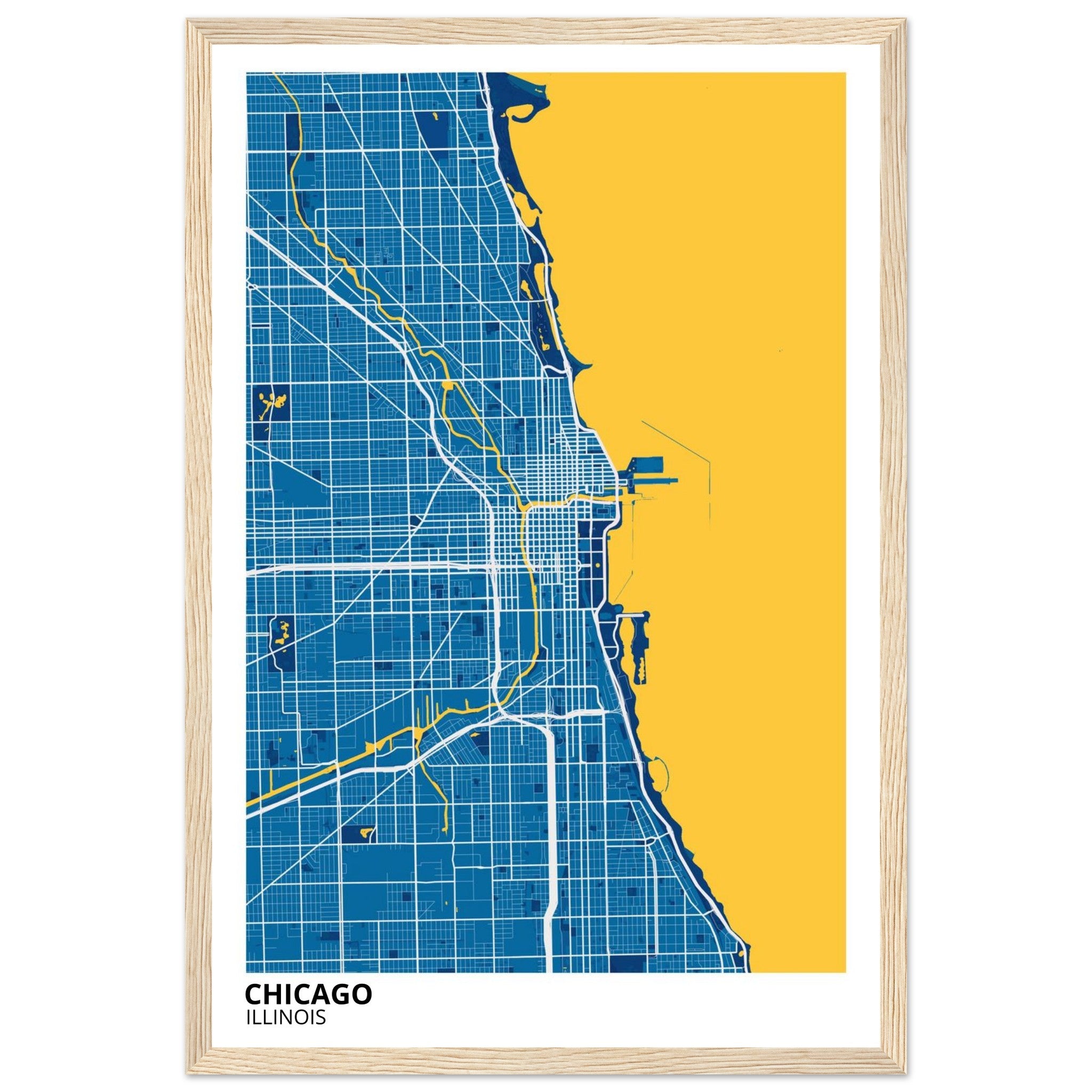 chicago map poster print