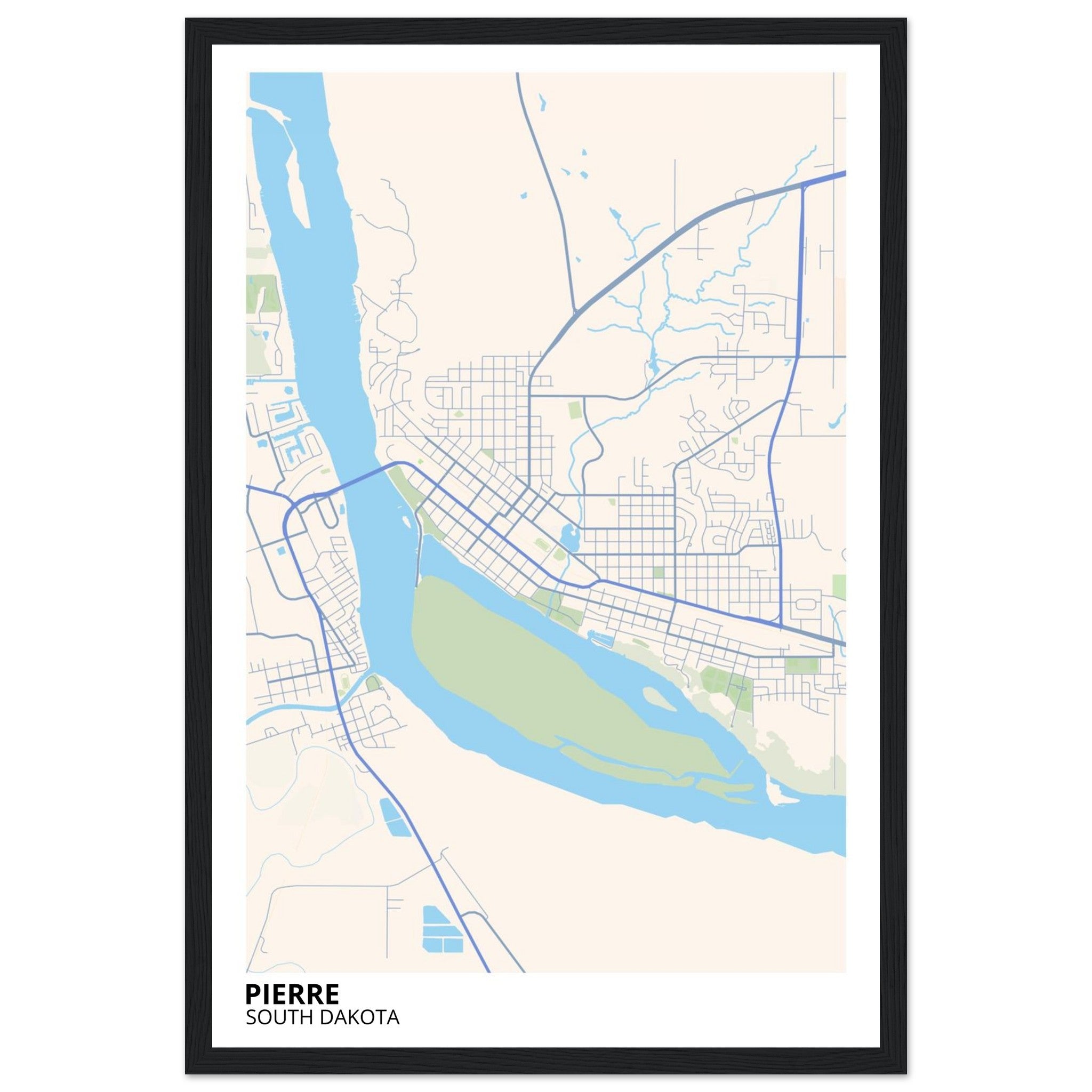 pierre map poster print