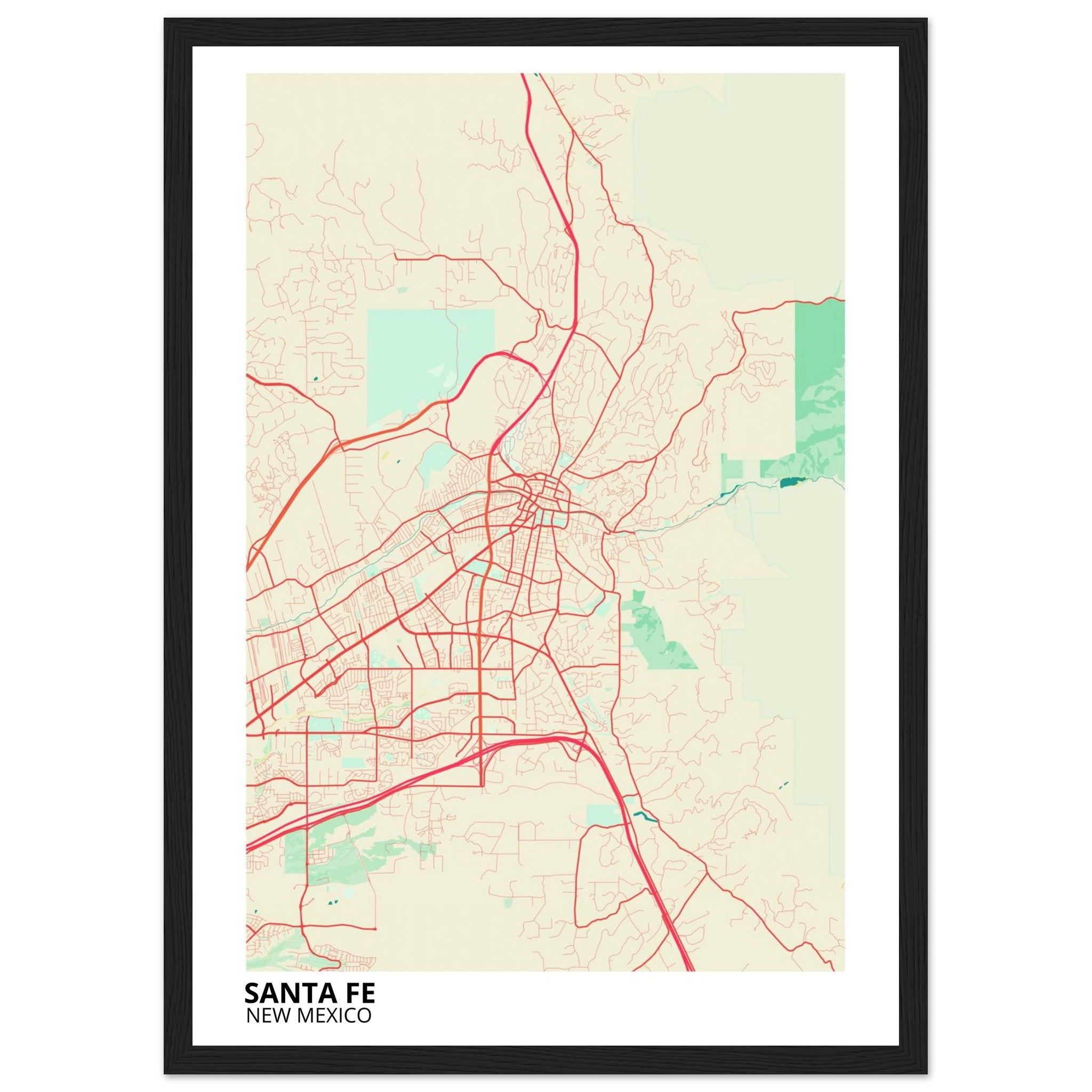 santa fe map poster print
