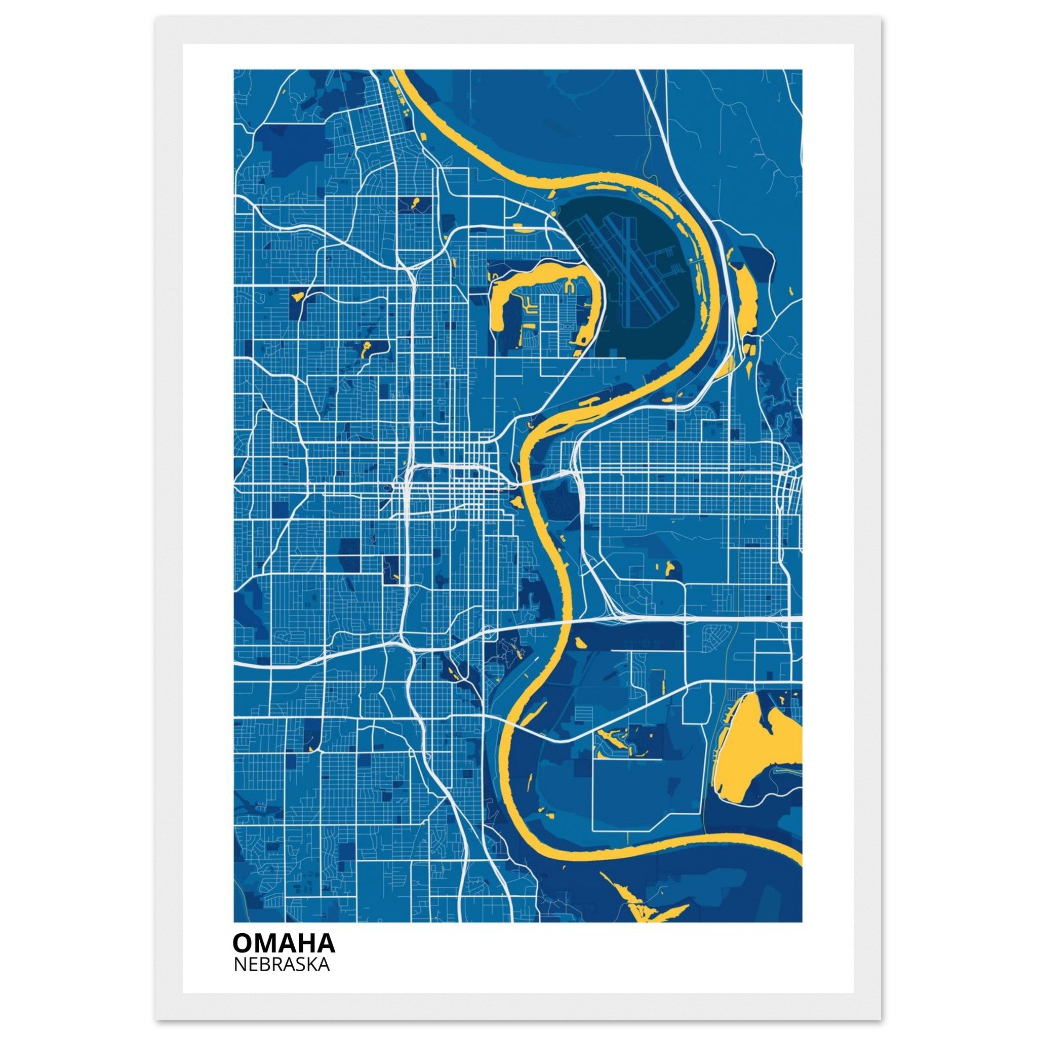 omaha map poster print