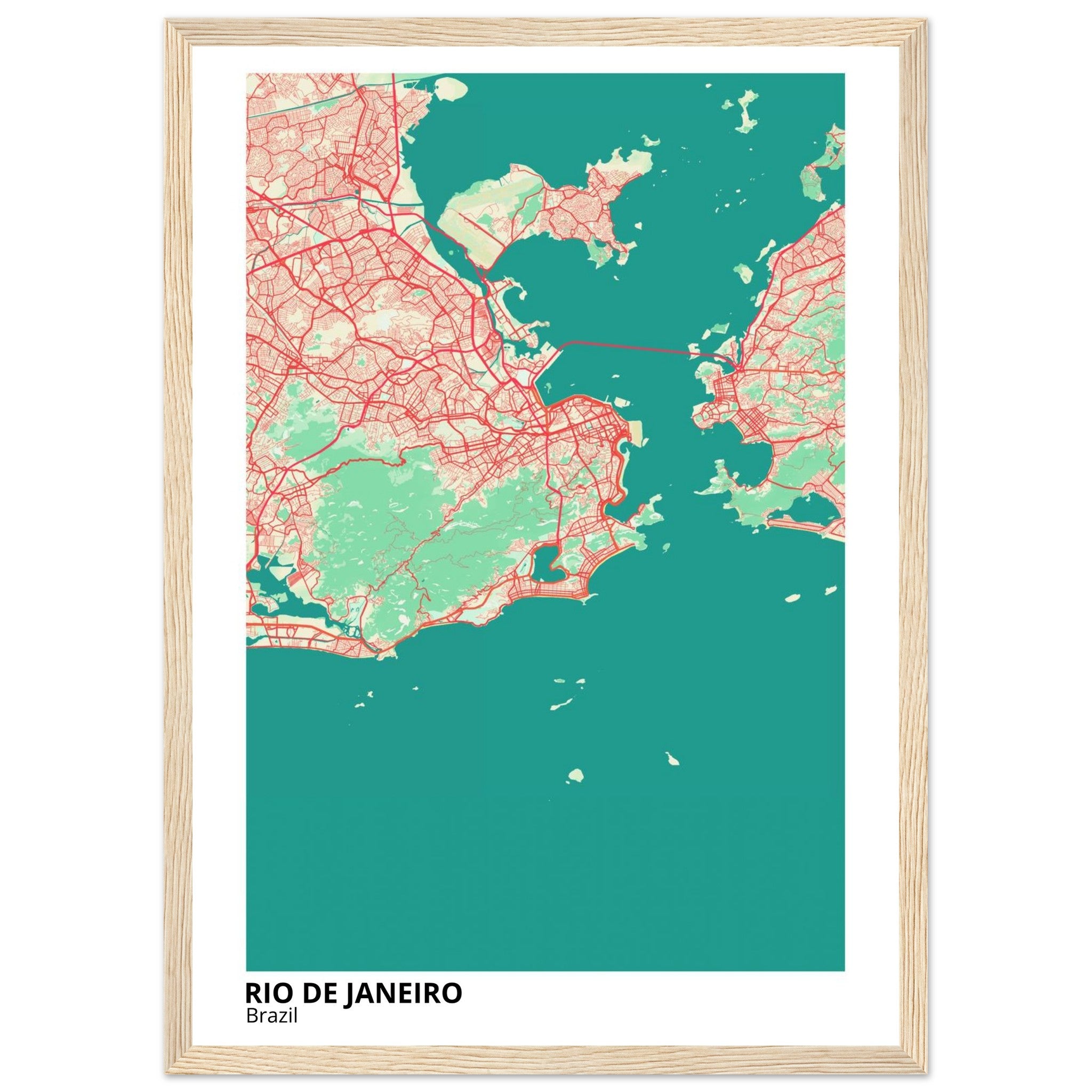 Rio De Janeiro Brazil City Map Poster | Custom Map Art Print - Ink And Atlas