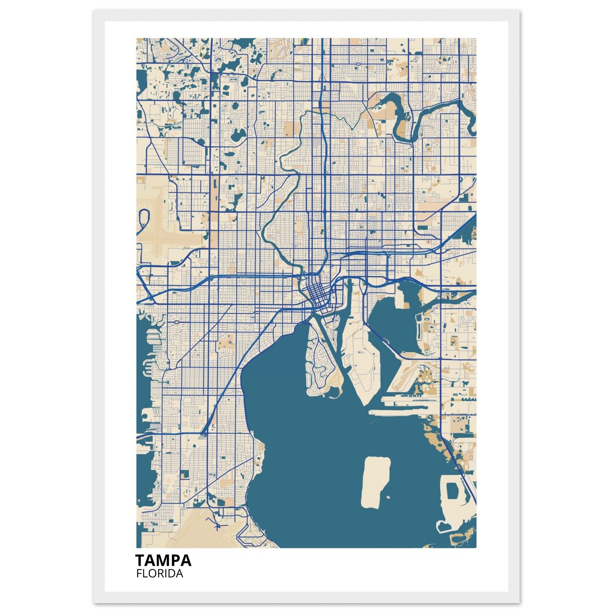 tampa map poster print