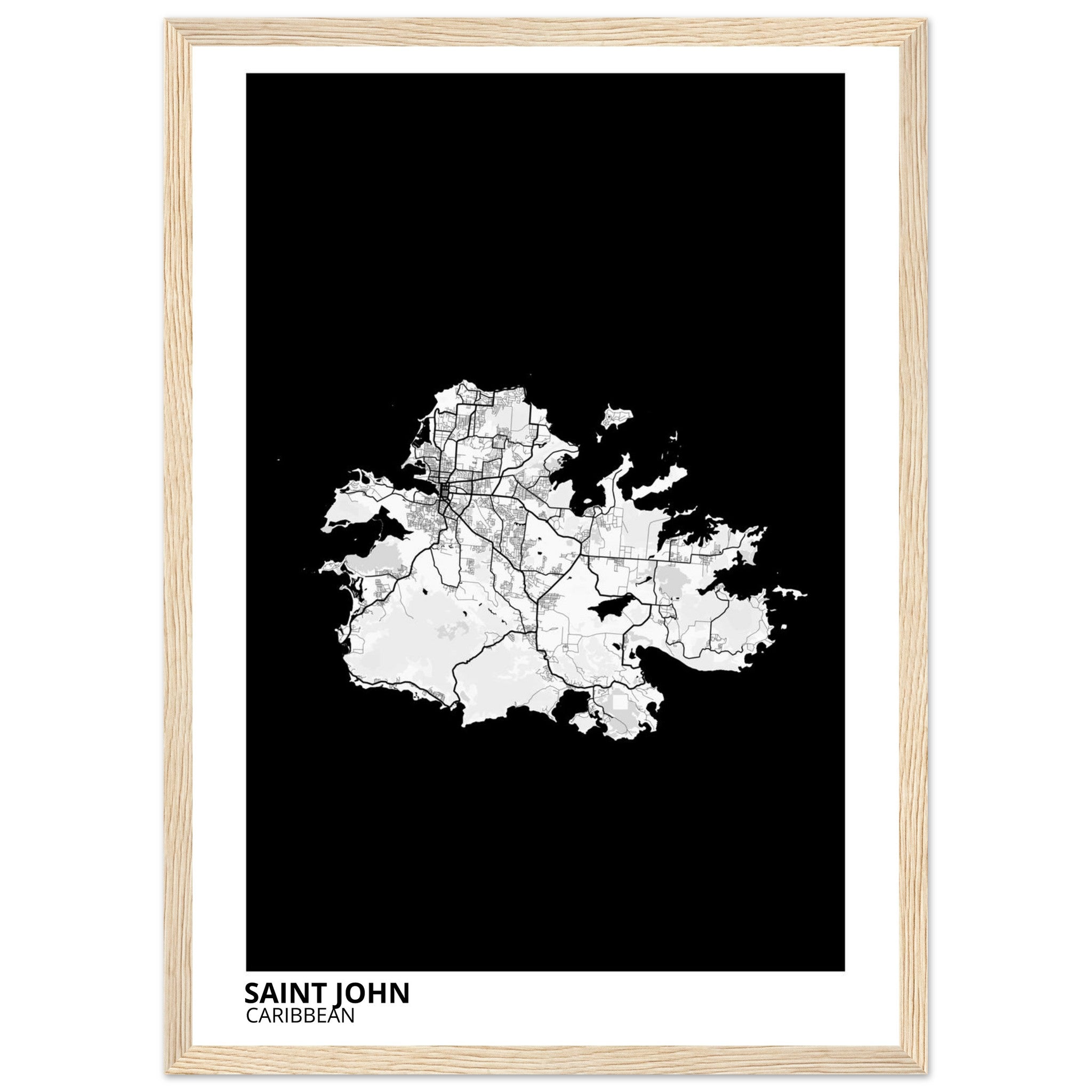 Saint John Caribbean City Map Poster | Custom Map Art Print - Ink And Atlas