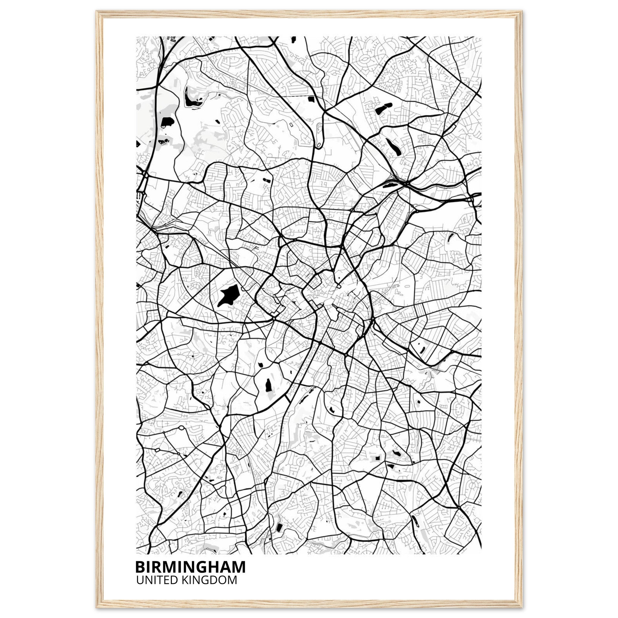 Birmingham United Kingdom City Map Poster | Custom Map Art Print - Ink And Atlas