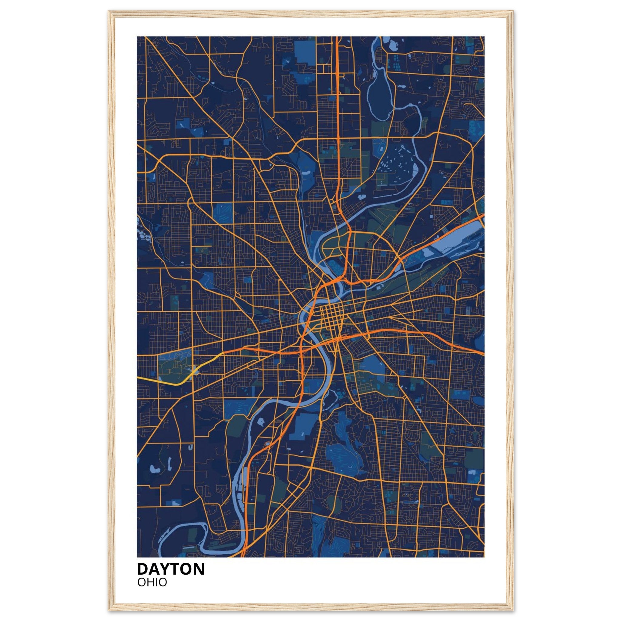 dayton map poster print