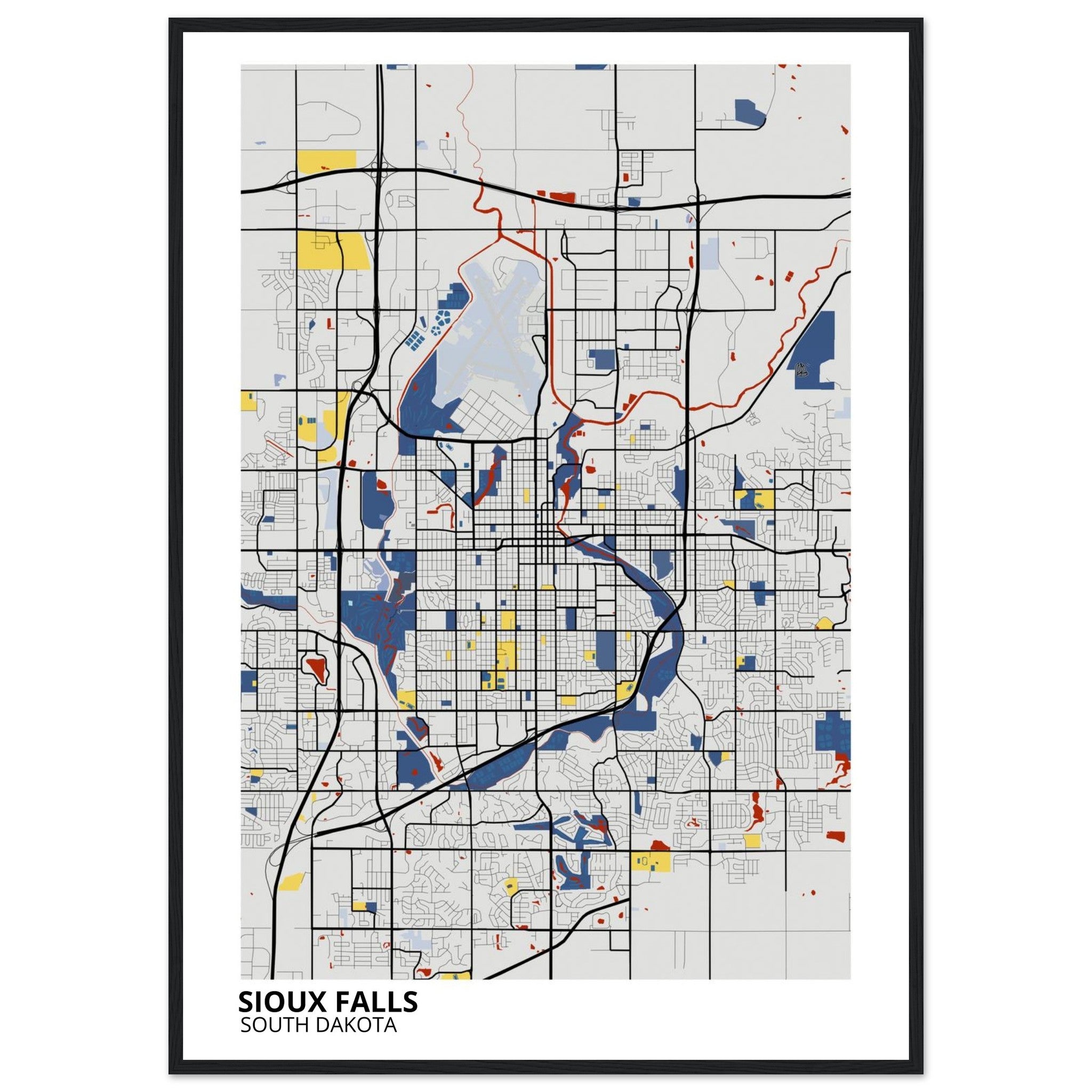 Sioux Falls South Dakota City Map Poster | Custom Map Art Print - Ink And Atlas