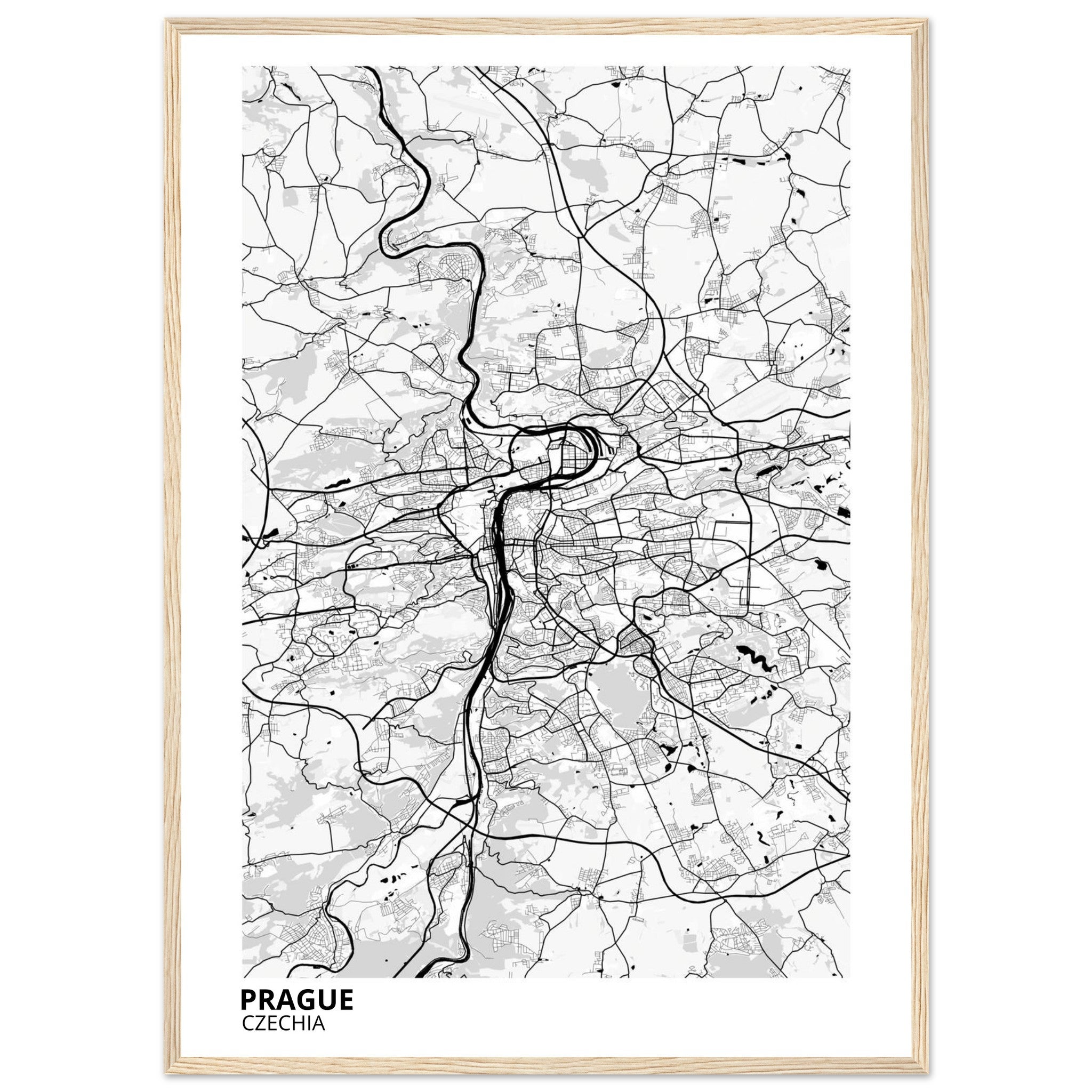 Prague Czechia City Map Poster | Custom Map Art Print - Ink And Atlas