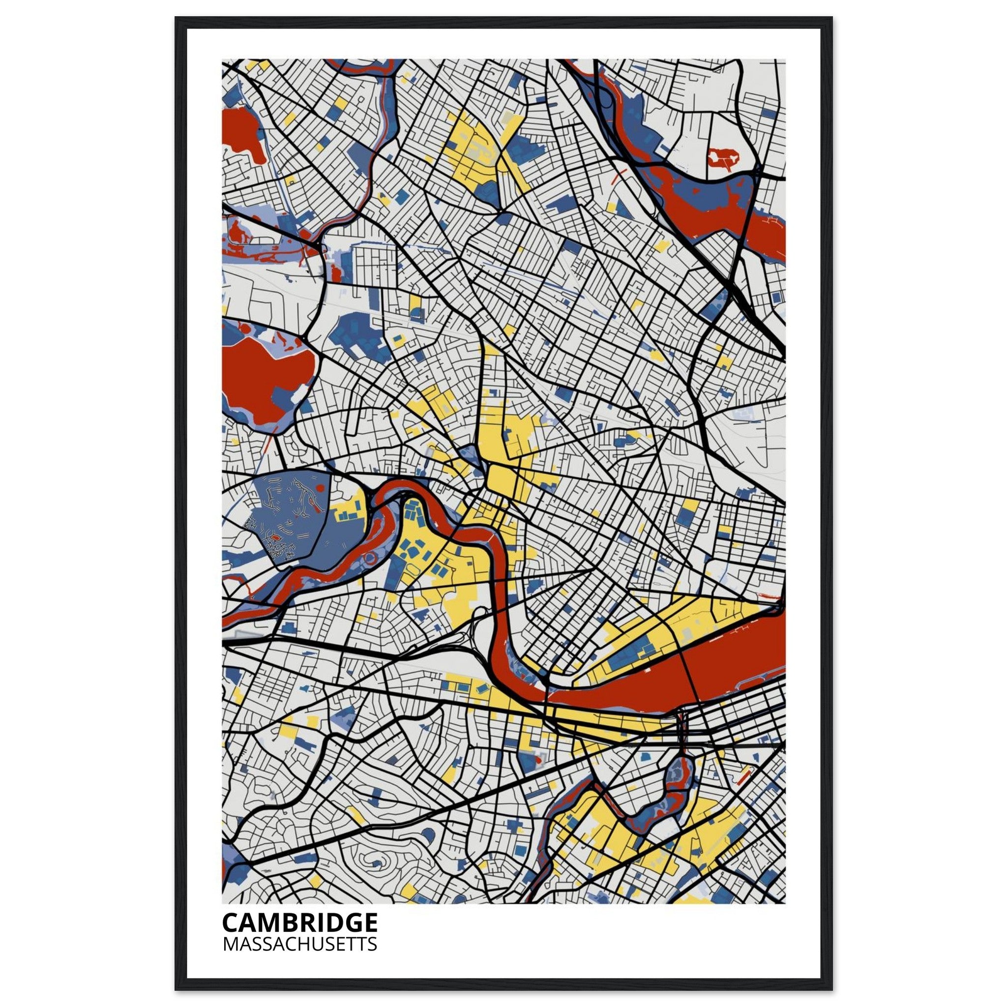 Cambridge Massachusetts City Map Poster | Custom Map Art Print - Ink And Atlas
