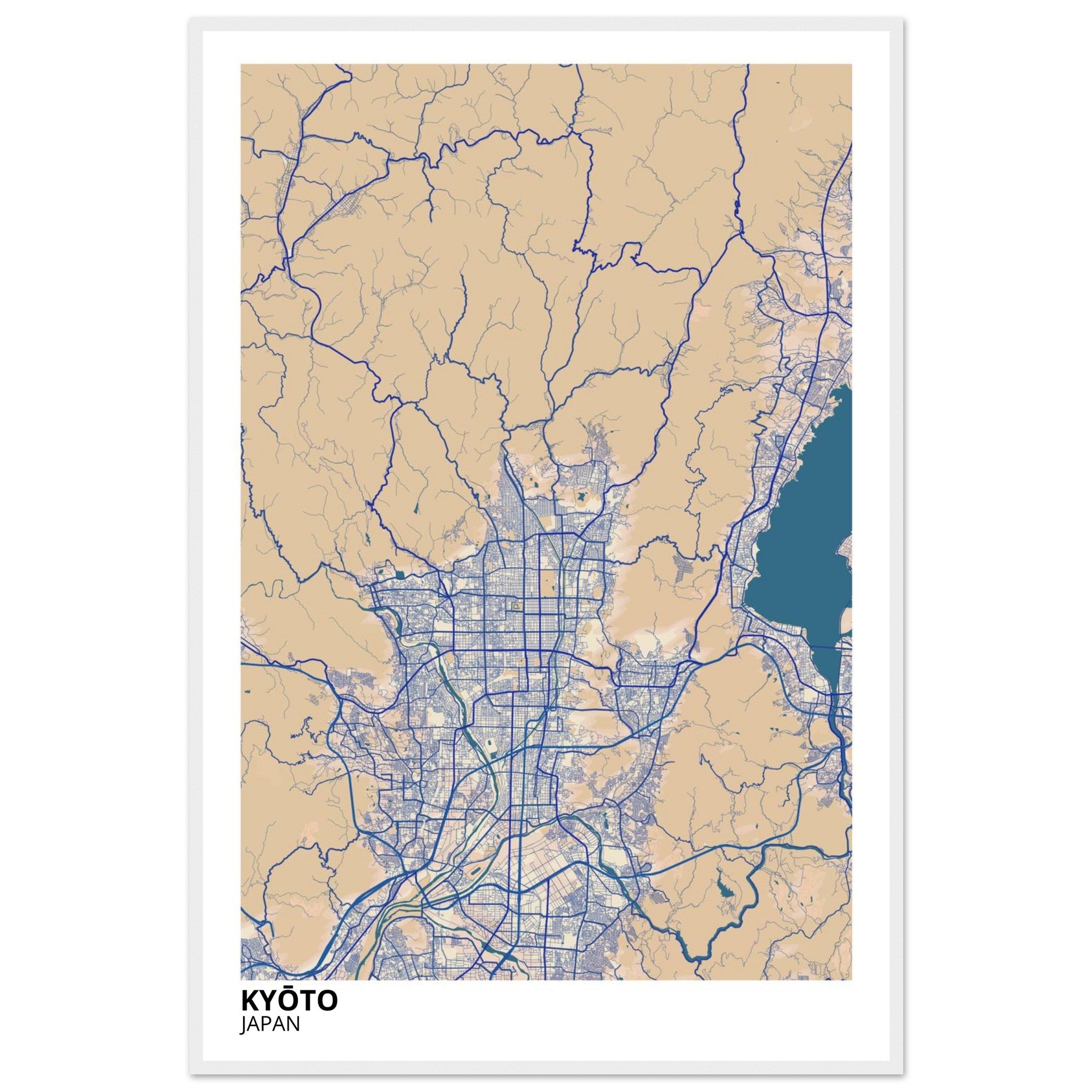 Kyoto Japan City Map Poster | Custom Map Art Print - Ink And Atlas