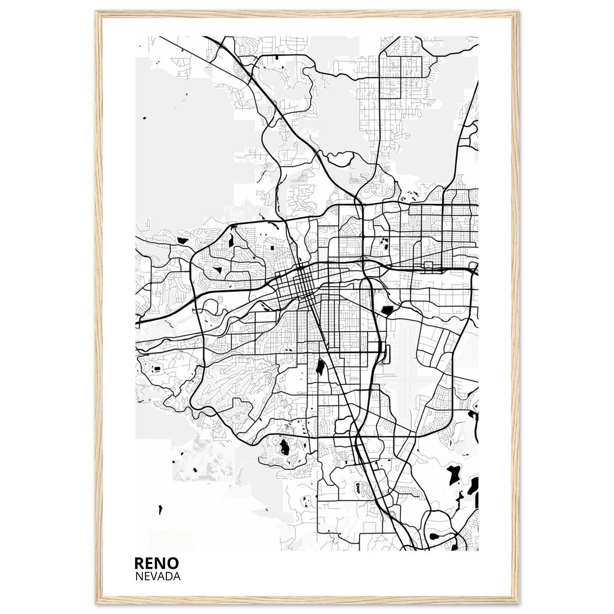 reno map poster print