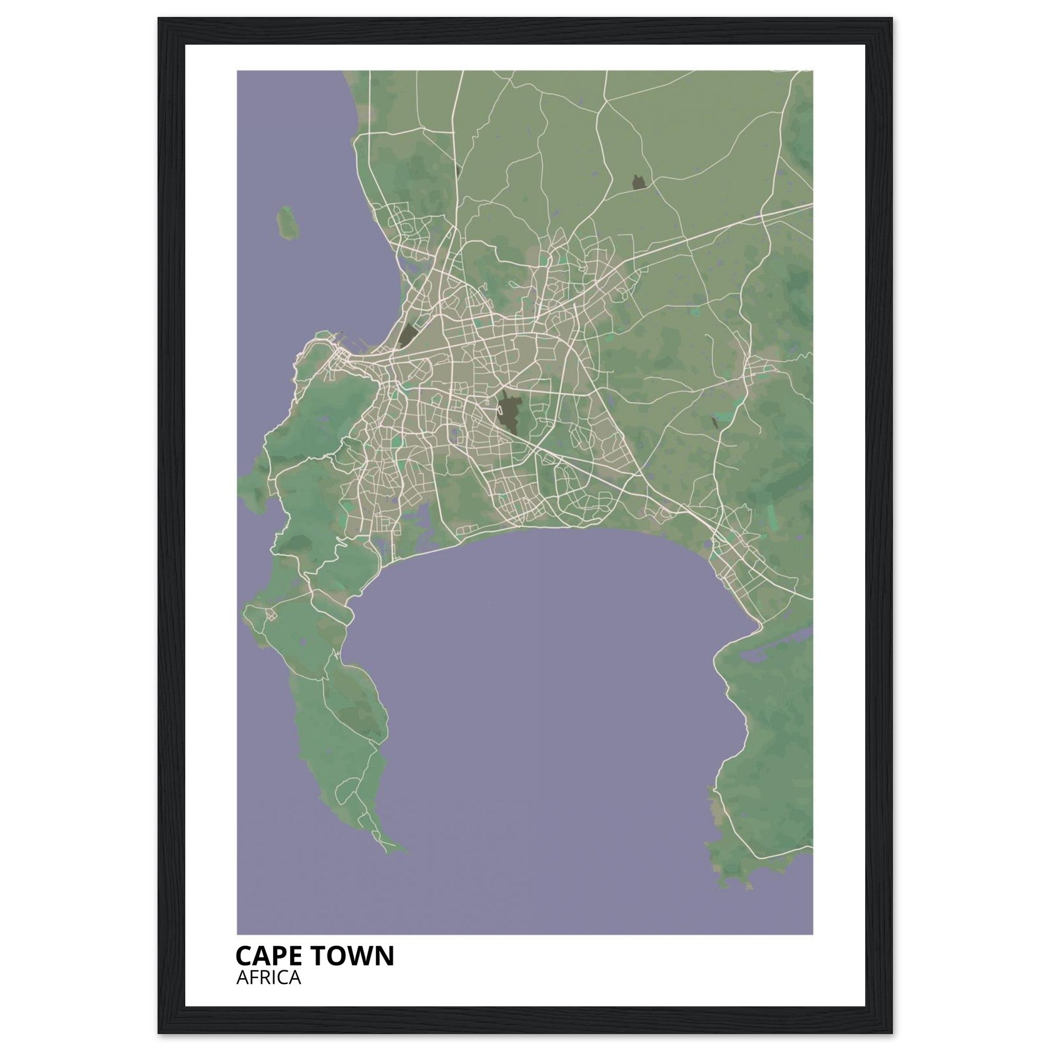 Cape Town South Africa City Map Poster | Custom Map Art Print - Ink And Atlas
