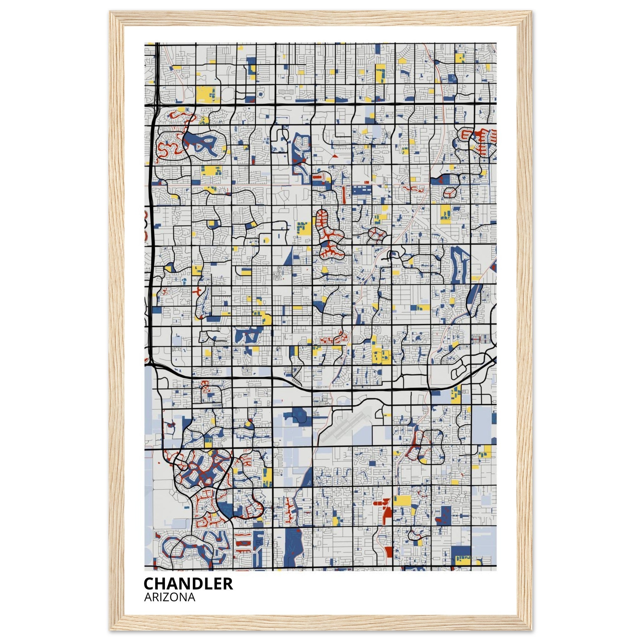 Chandler Arizona City Map Poster | Custom Map Art Print - Ink And Atlas