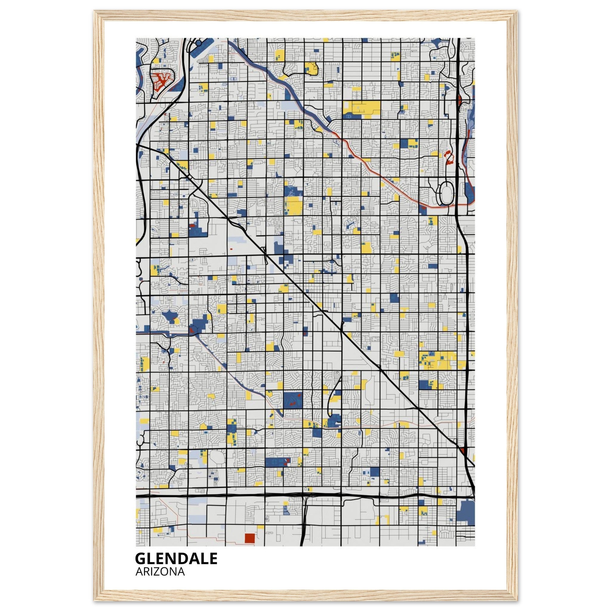 Glendale Arizona City Map Poster | Custom Map Art Print - Ink And Atlas