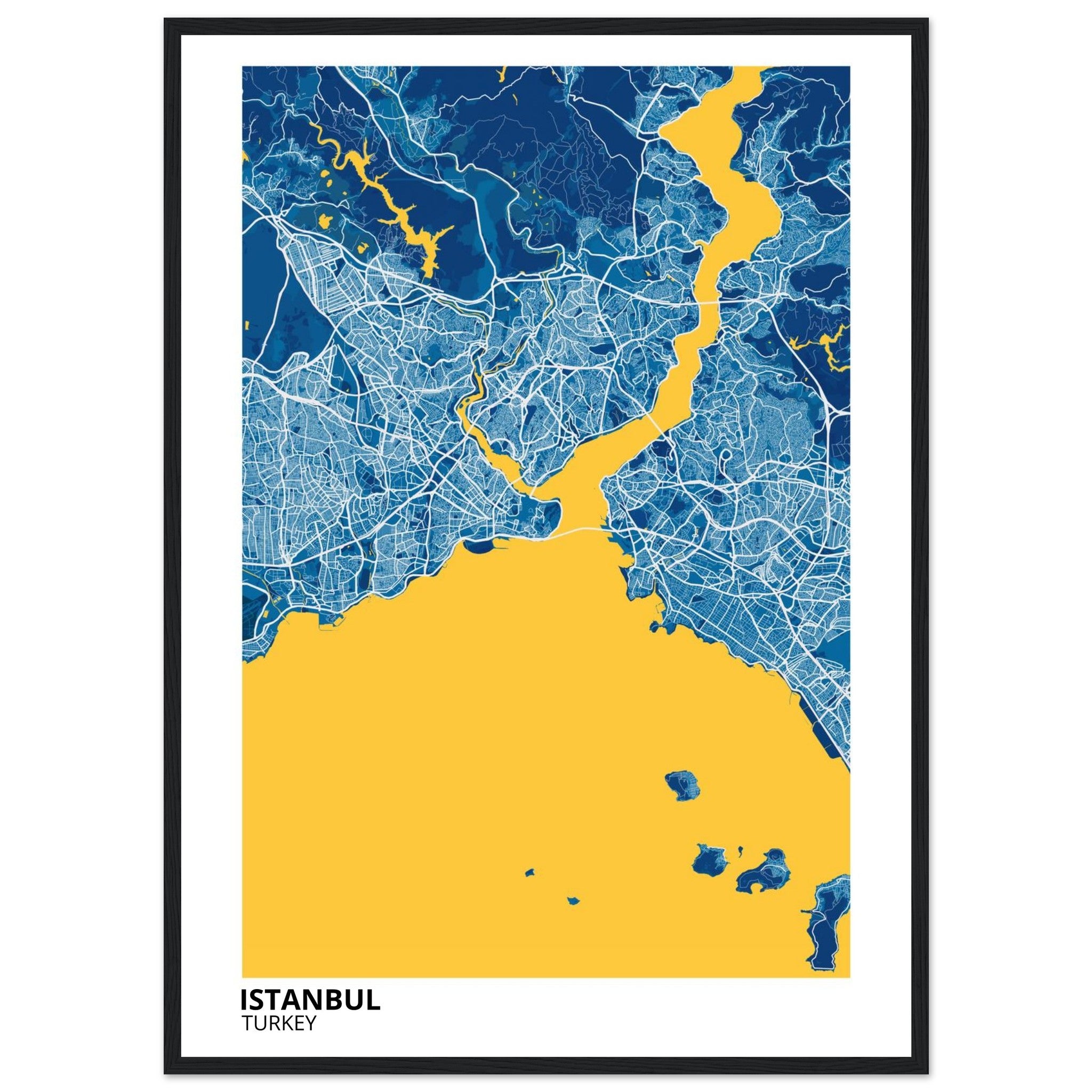 istanbul turkey map poster print