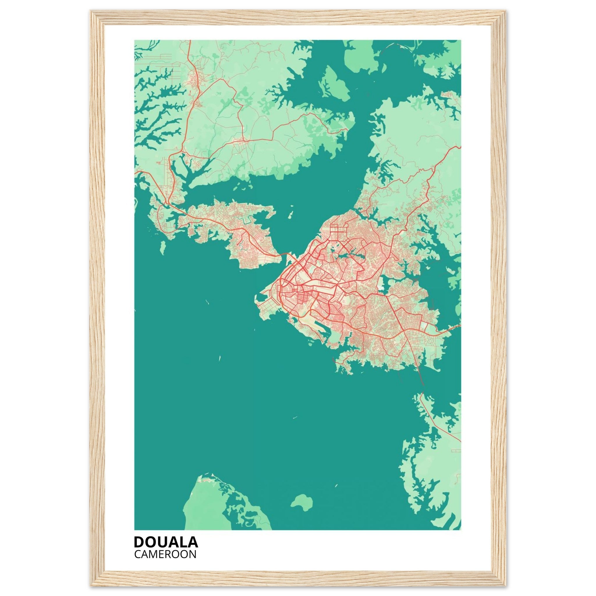 Douala Cameroon City Map Poster | Custom Map Art Print - Ink And Atlas