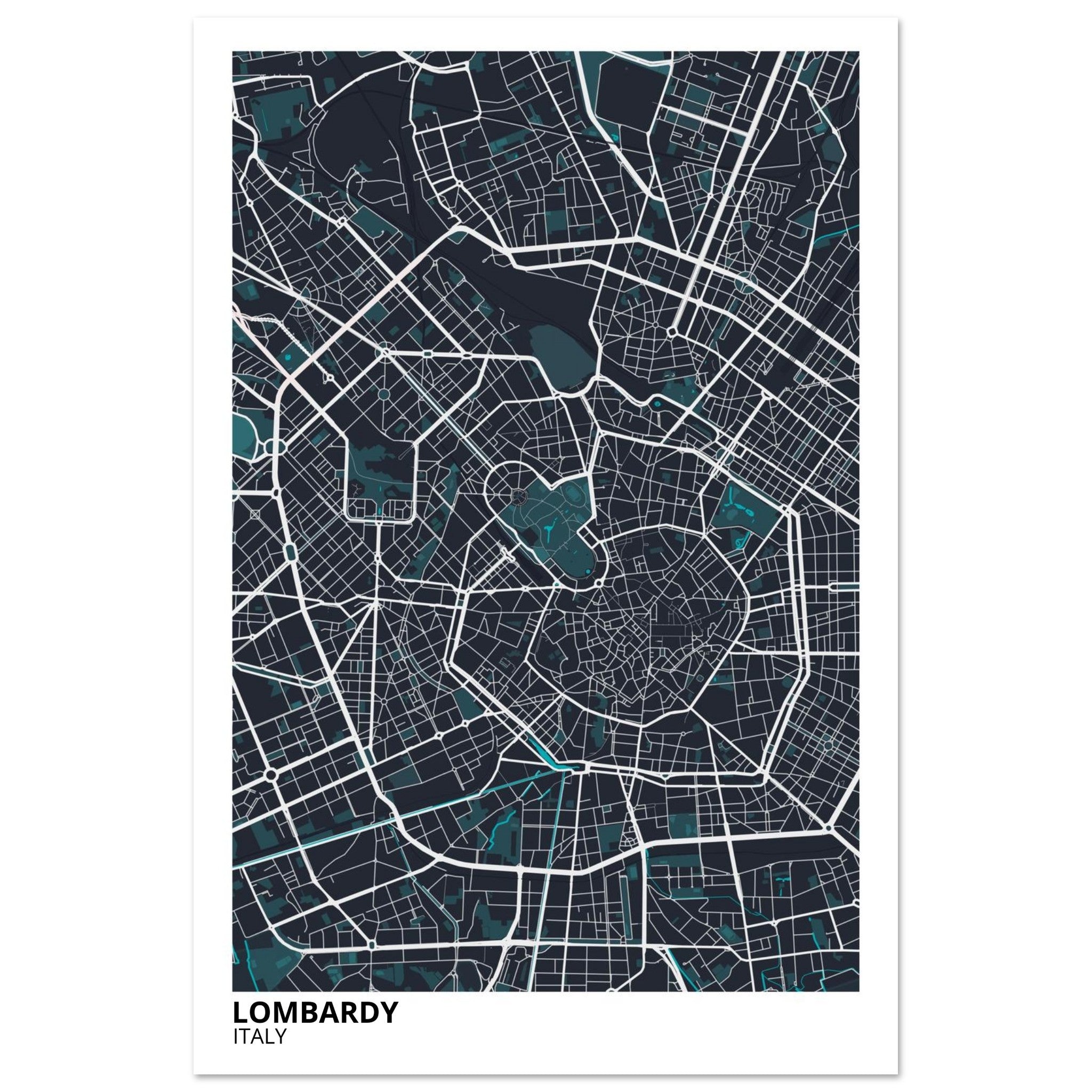 Lombardy Italy City Map Poster | Custom Map Art Print - Ink And Atlas