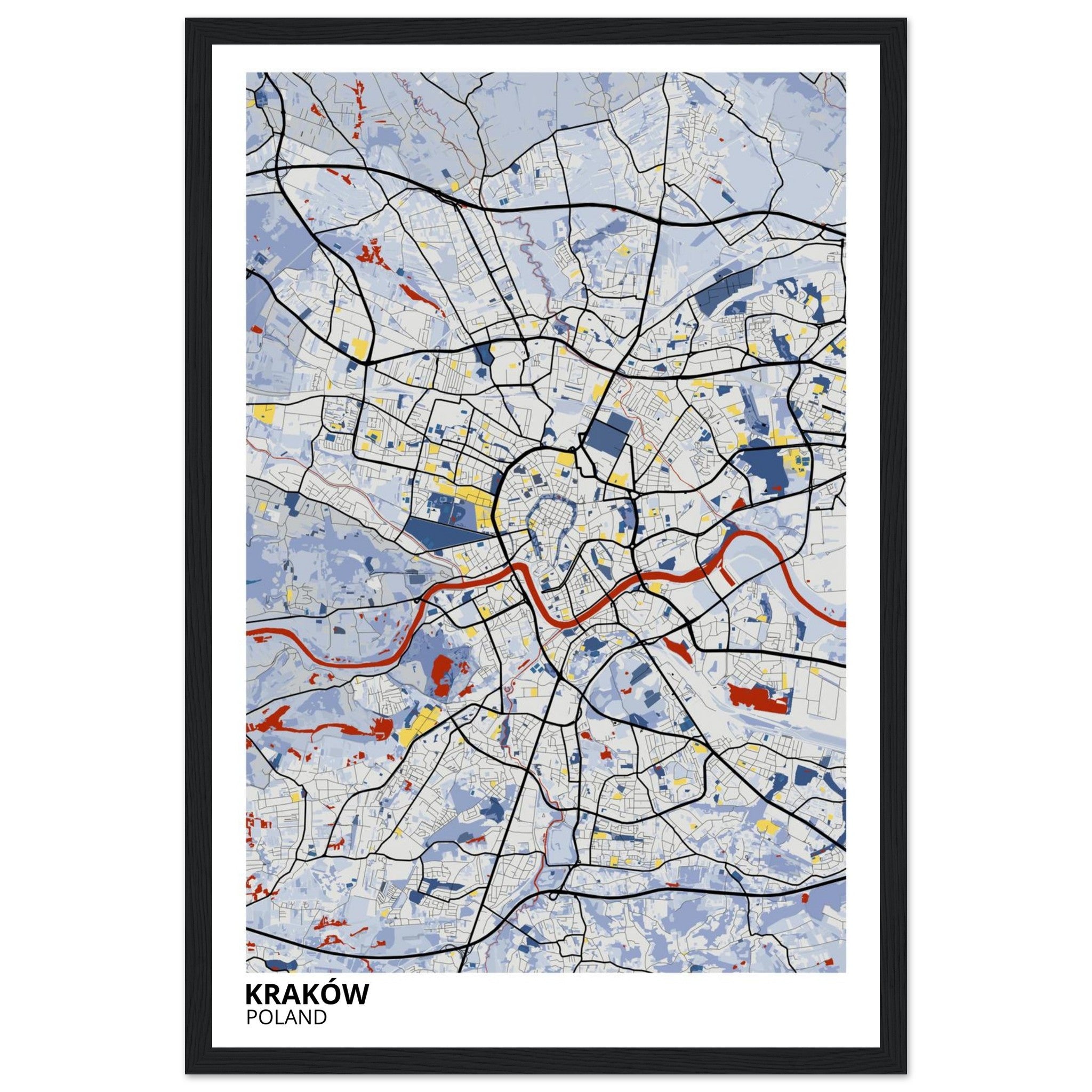 Krakow Poland City Map Poster | Custom Map Art Print - Ink And Atlas