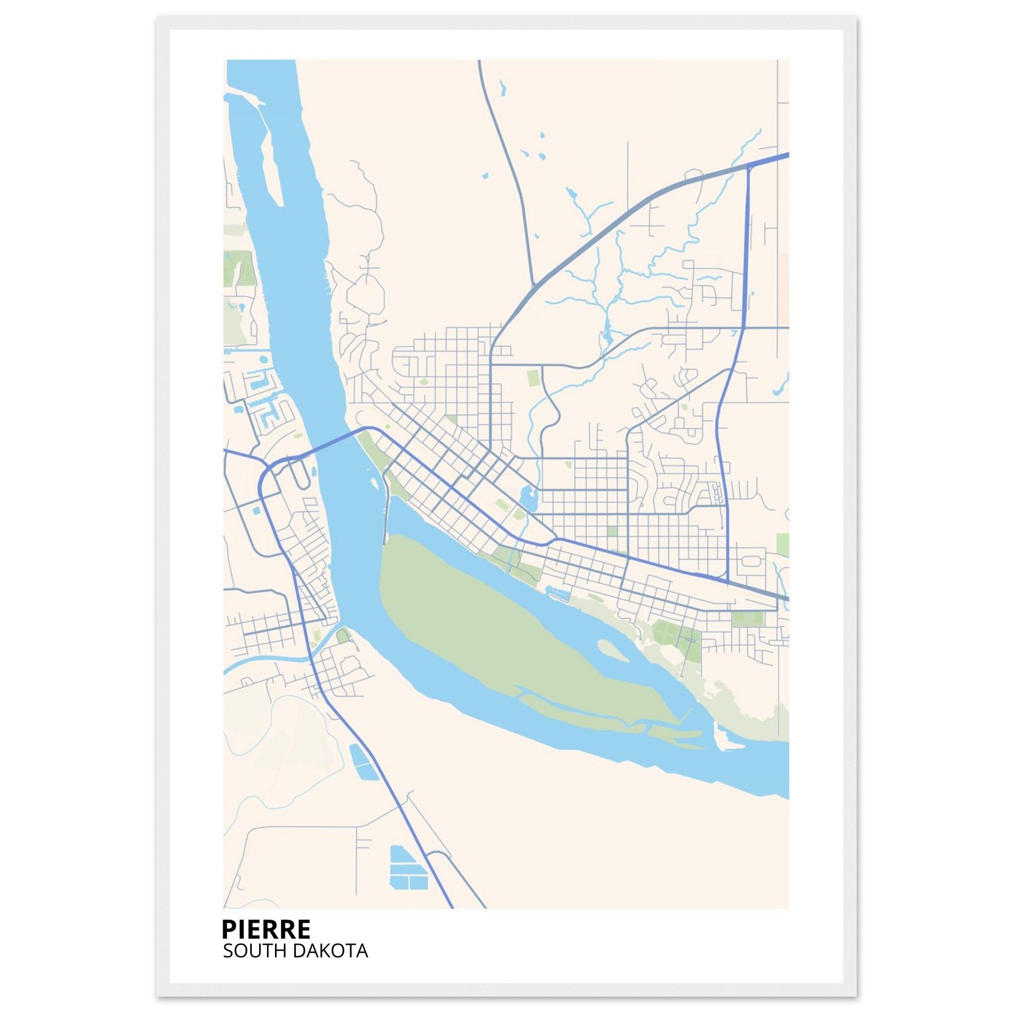 pierre map poster print