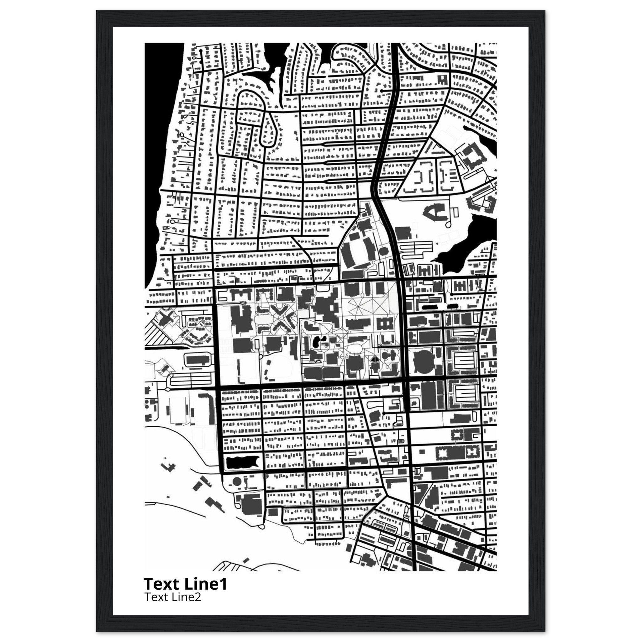 old dominion university virginia modern campus map print