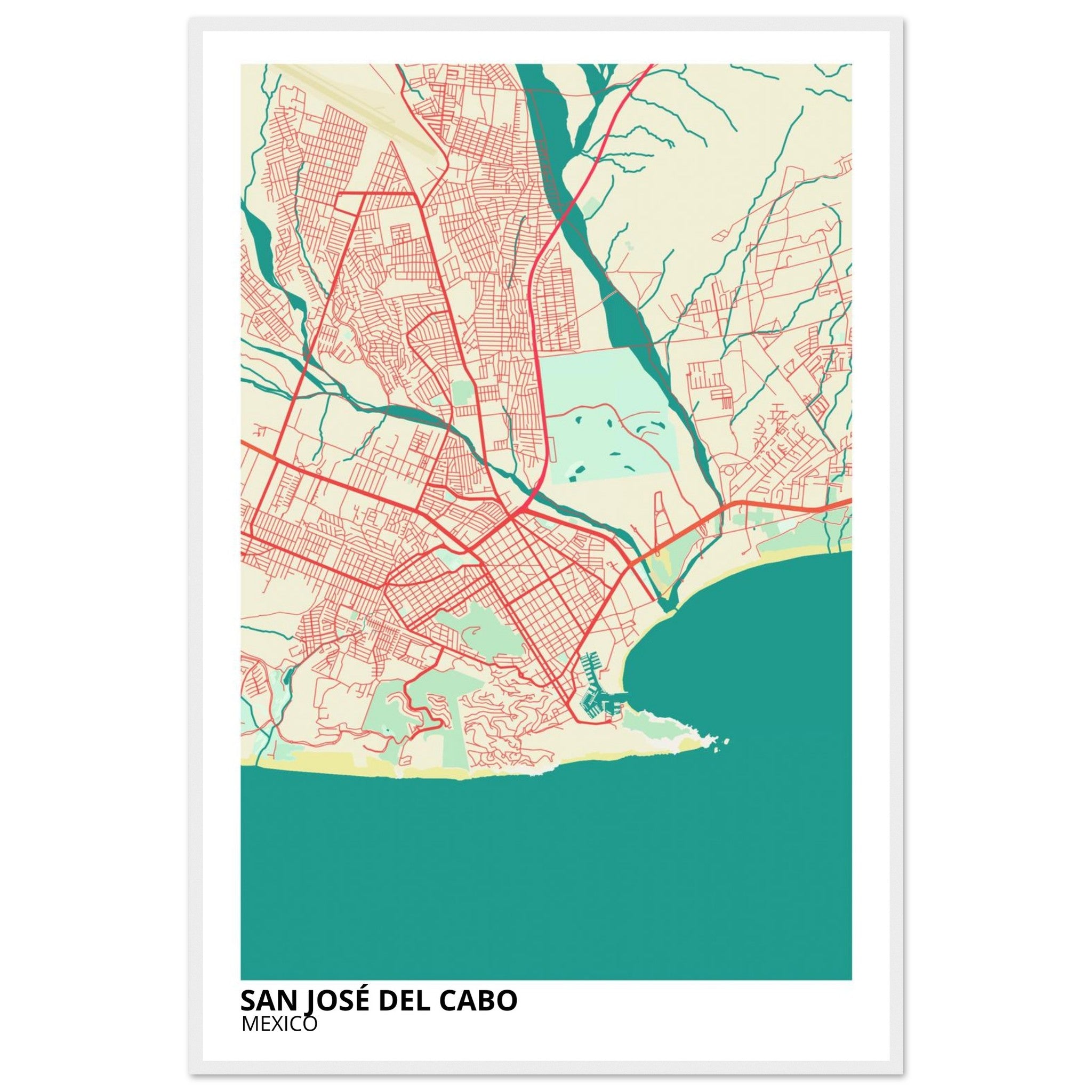 San Jose Del Cabo Mexico City Map Poster | Custom Map Art Print - Ink And Atlas