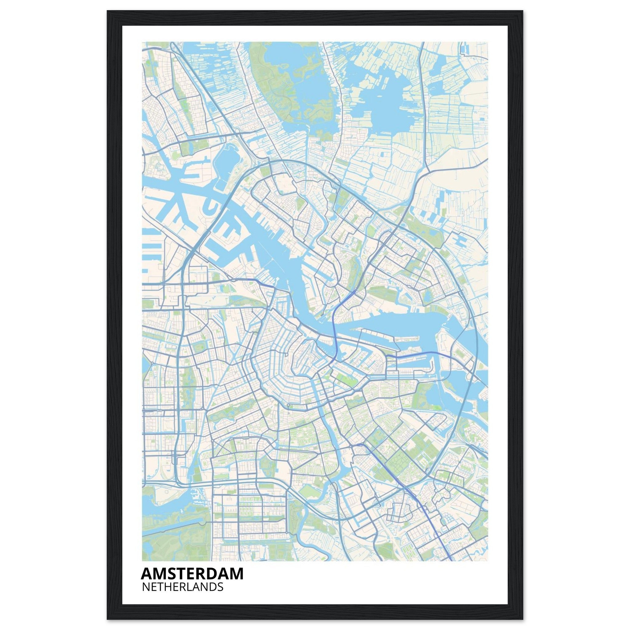 Amsterdam Netherlands City Map Poster | Custom Map Art Print - Ink And Atlas