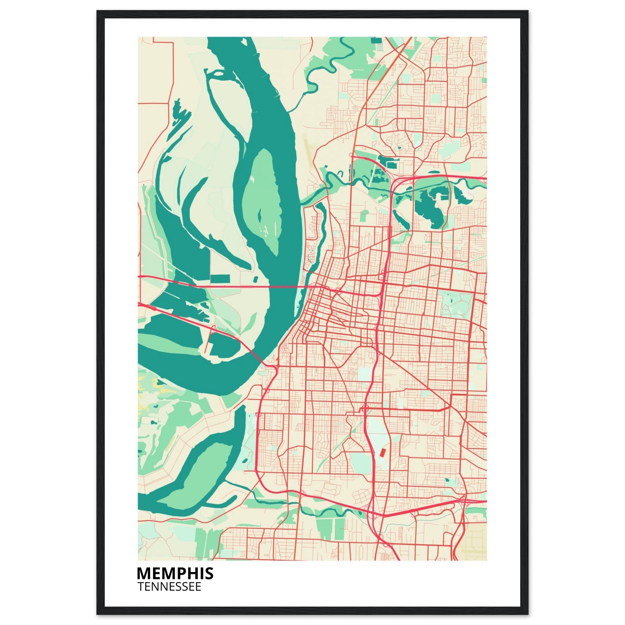 memphis map poster print