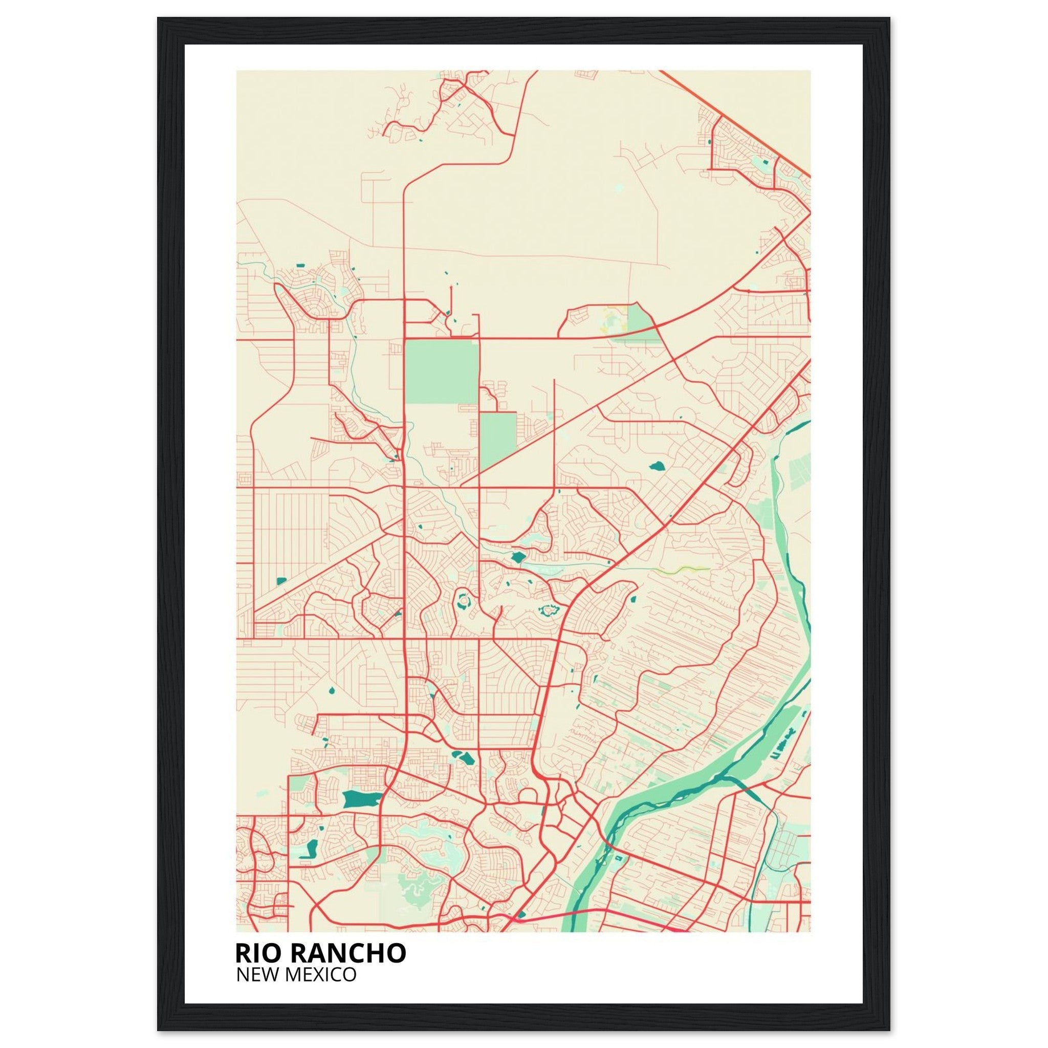 Rio Rancho New Mexico City Map Poster | Custom Map Art Print - Ink And Atlas