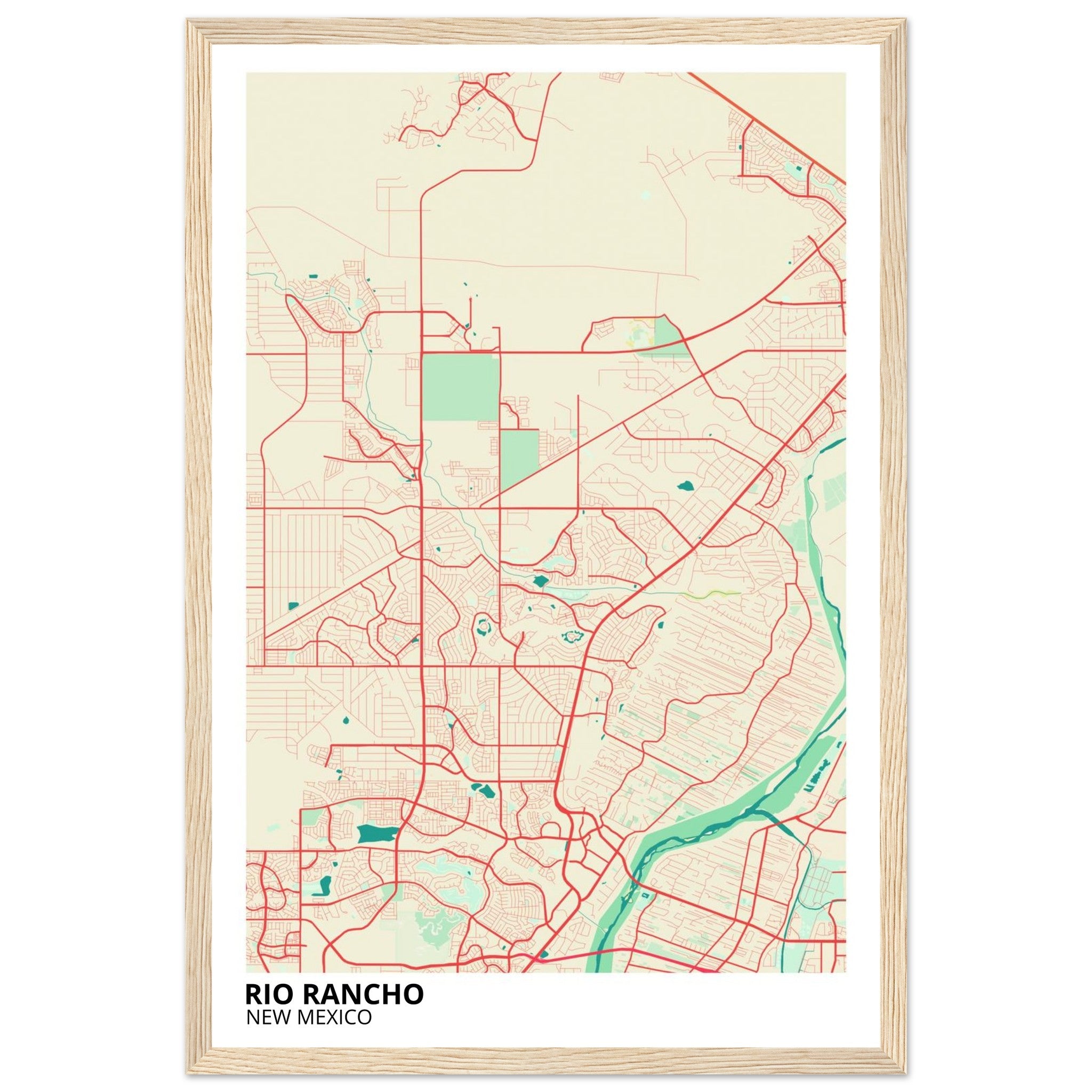 Rio Rancho New Mexico City Map Poster | Custom Map Art Print - Ink And Atlas