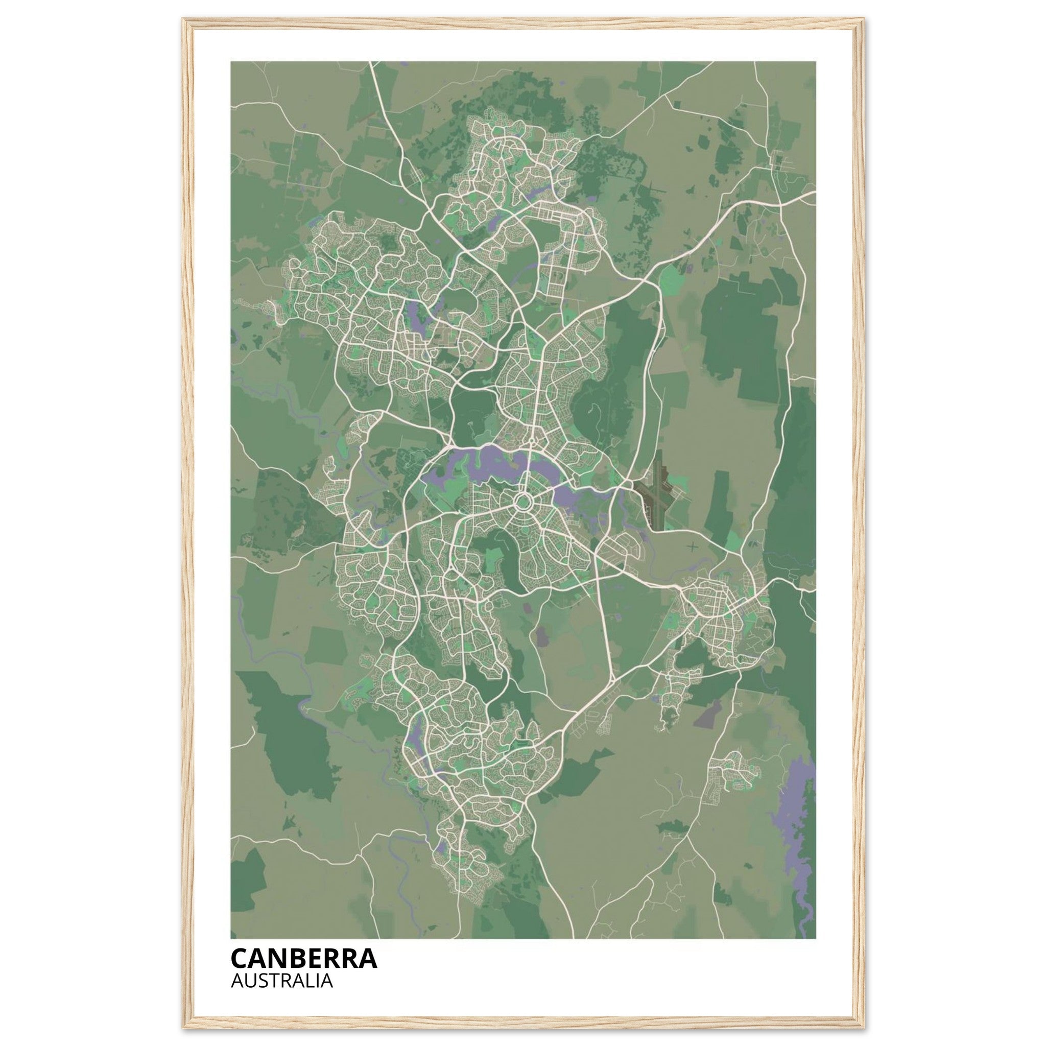 Canberra Australia City Map Poster | Custom Map Art Print - Ink And Atlas