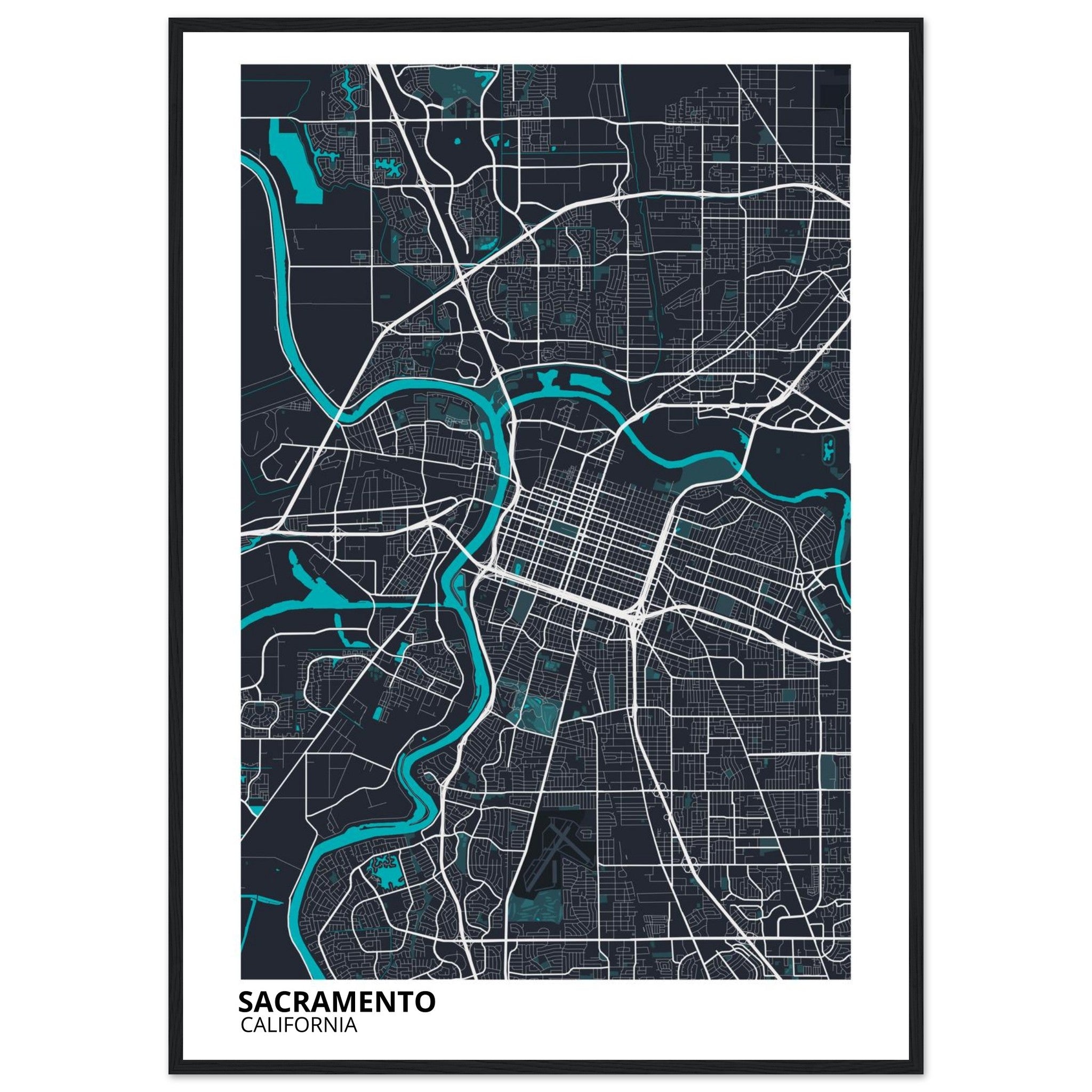 sacramento map poster print