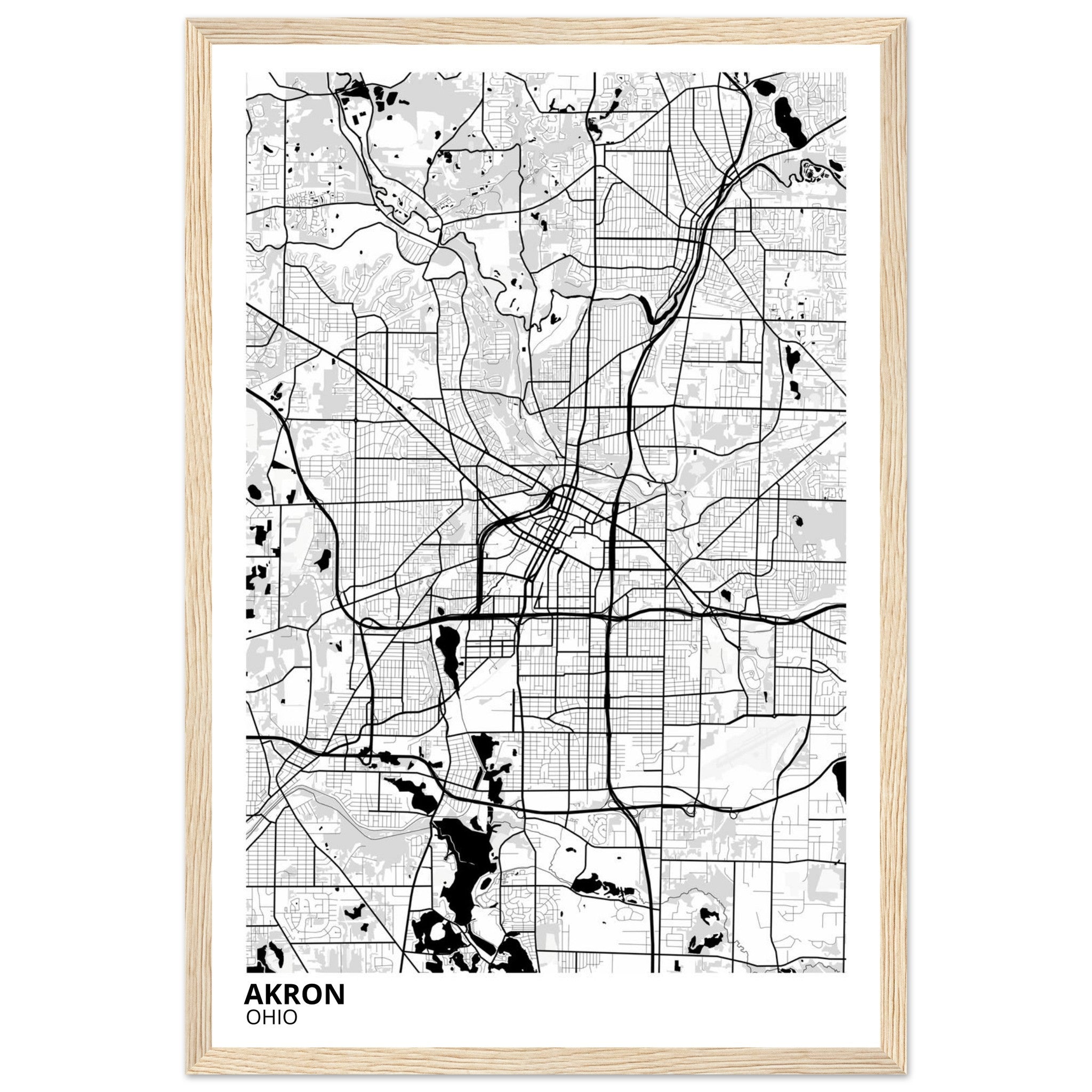 akron map poster print