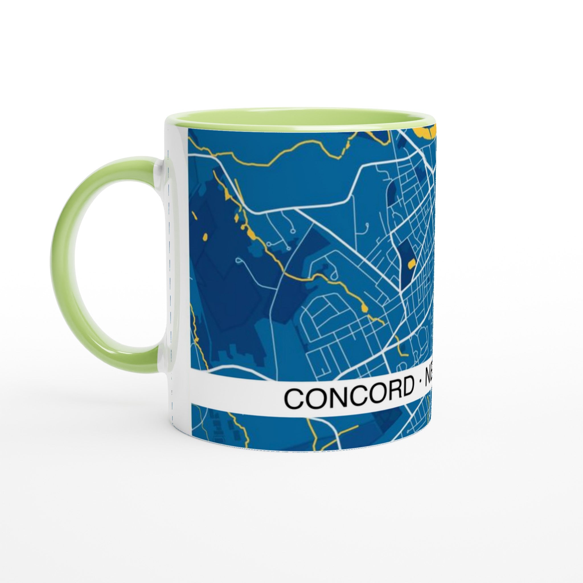 Concord New Hampshire Modern City Map Mug (11oz) - Ink And Atlas