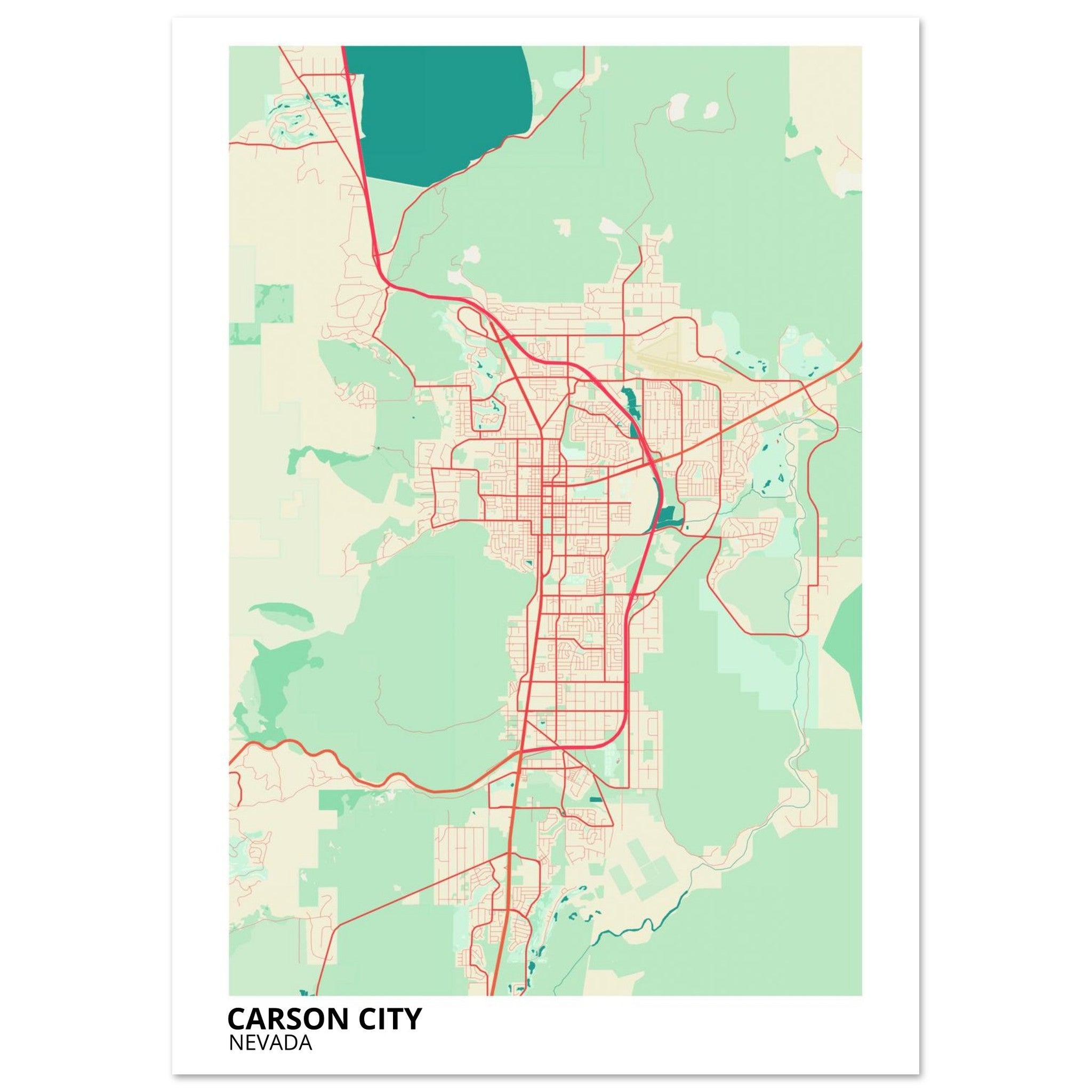 carson city map poster print
