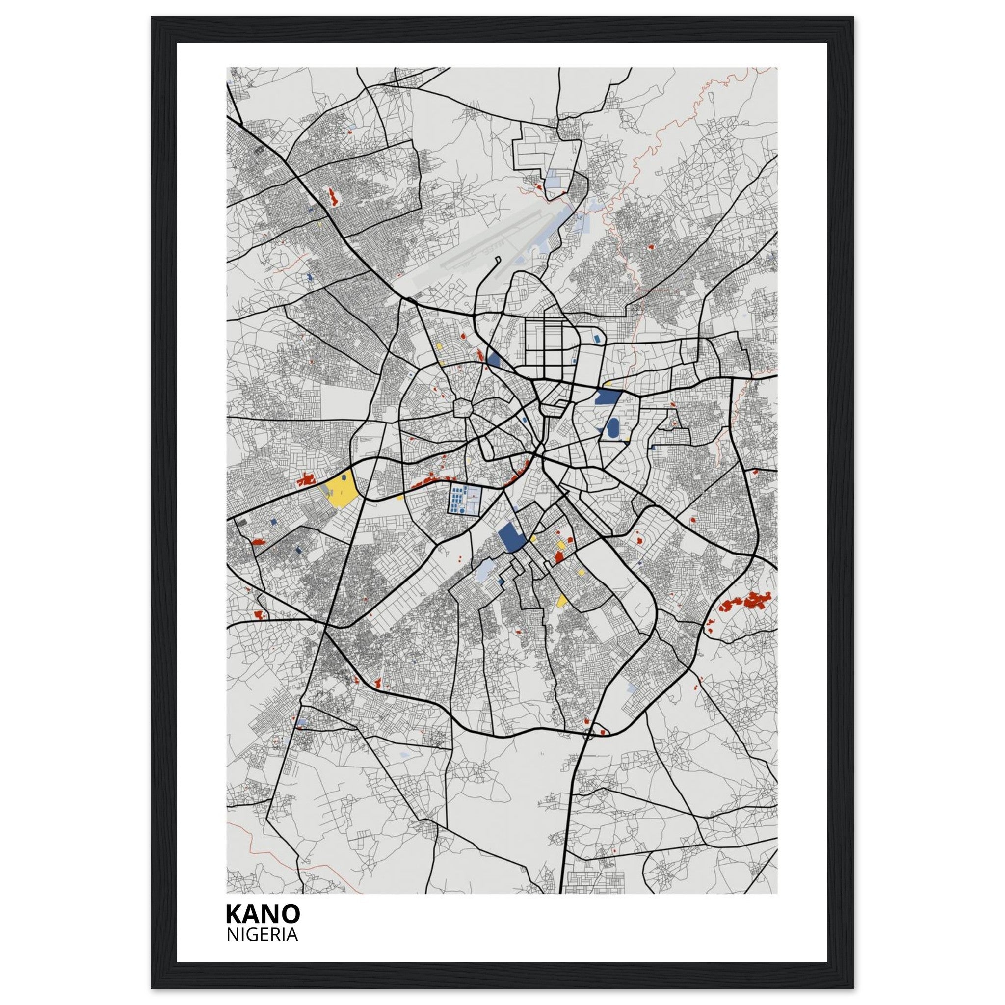 Kano Nigeria City Map Poster | Custom Map Art Print - Ink And Atlas