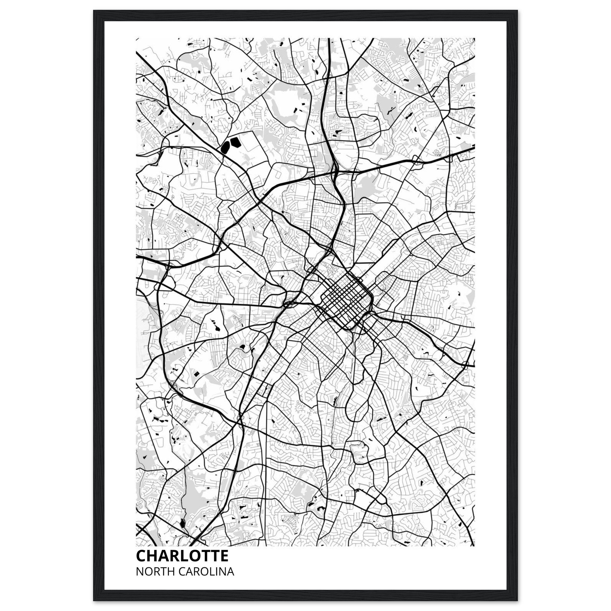 charlotte map poster print