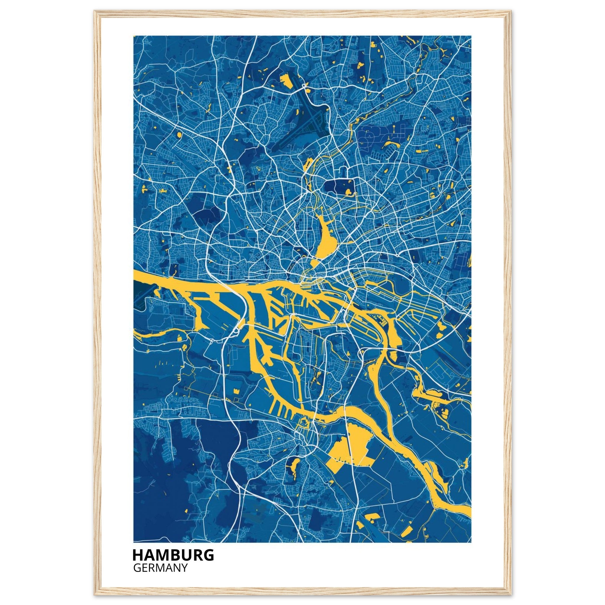 Hamburg Germany City Map Poster | Custom Map Art Print - Ink And Atlas