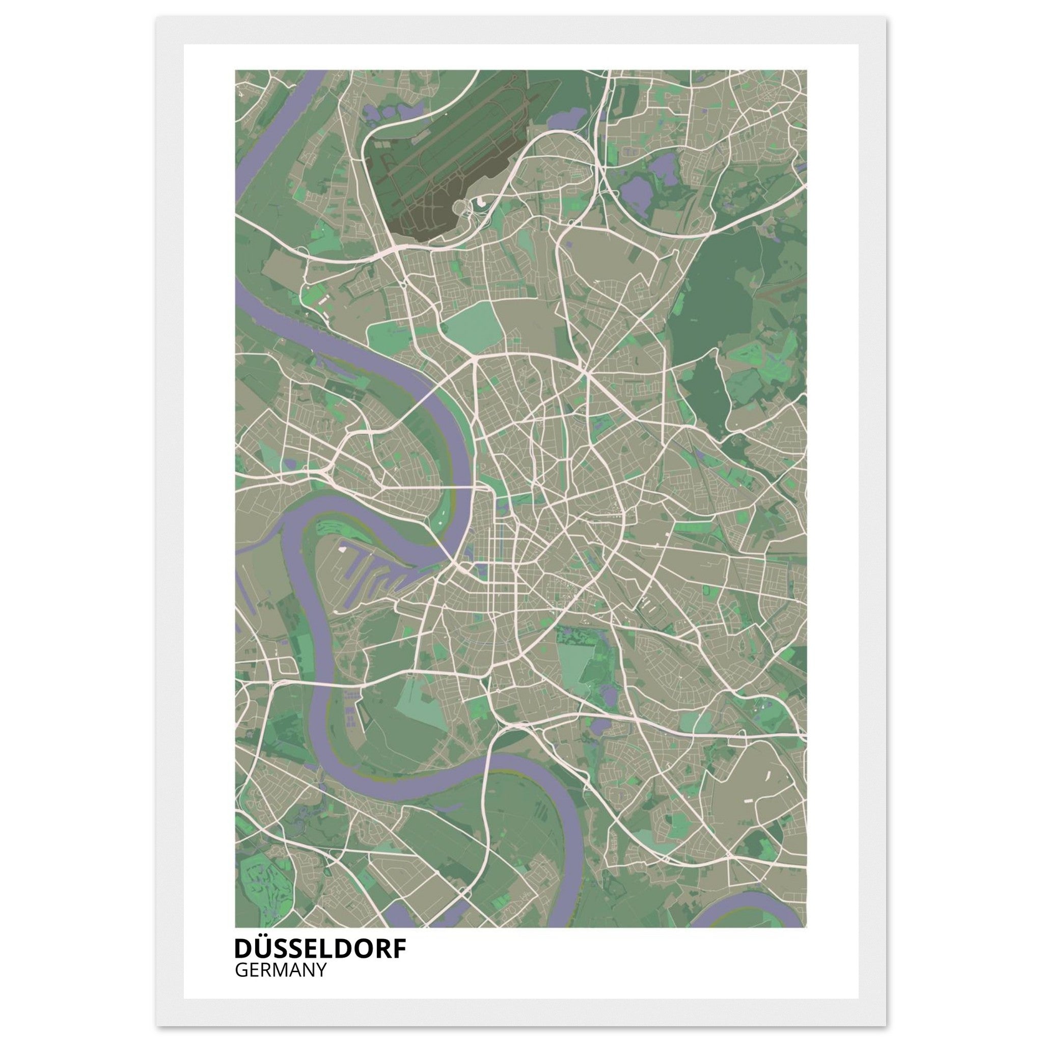Düsseldorf Germany City Map Poster | Custom Map Art Print - Ink And Atlas